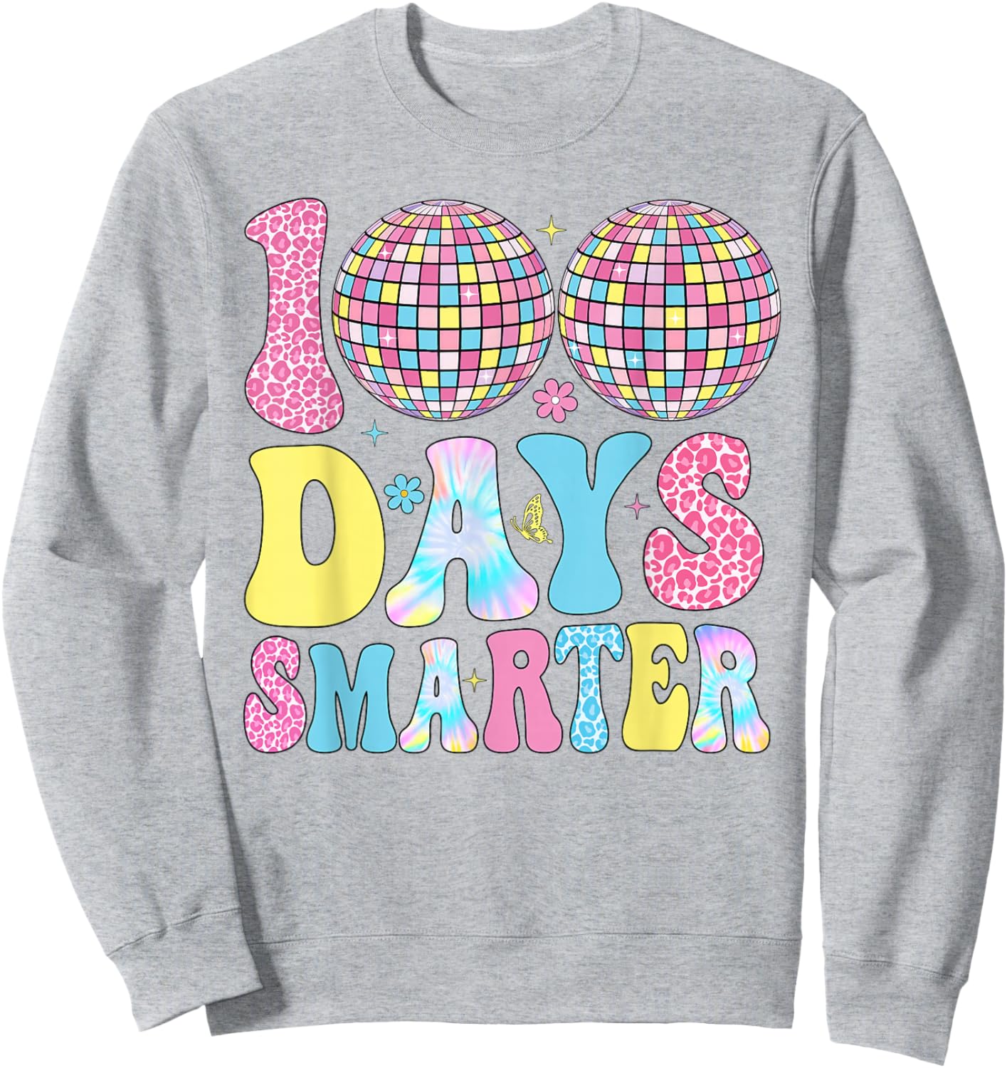 100 Days Smarter Teacher Boys Girls Kids 100th Day of School Sweatshirt - Sweatshirt | Ash
