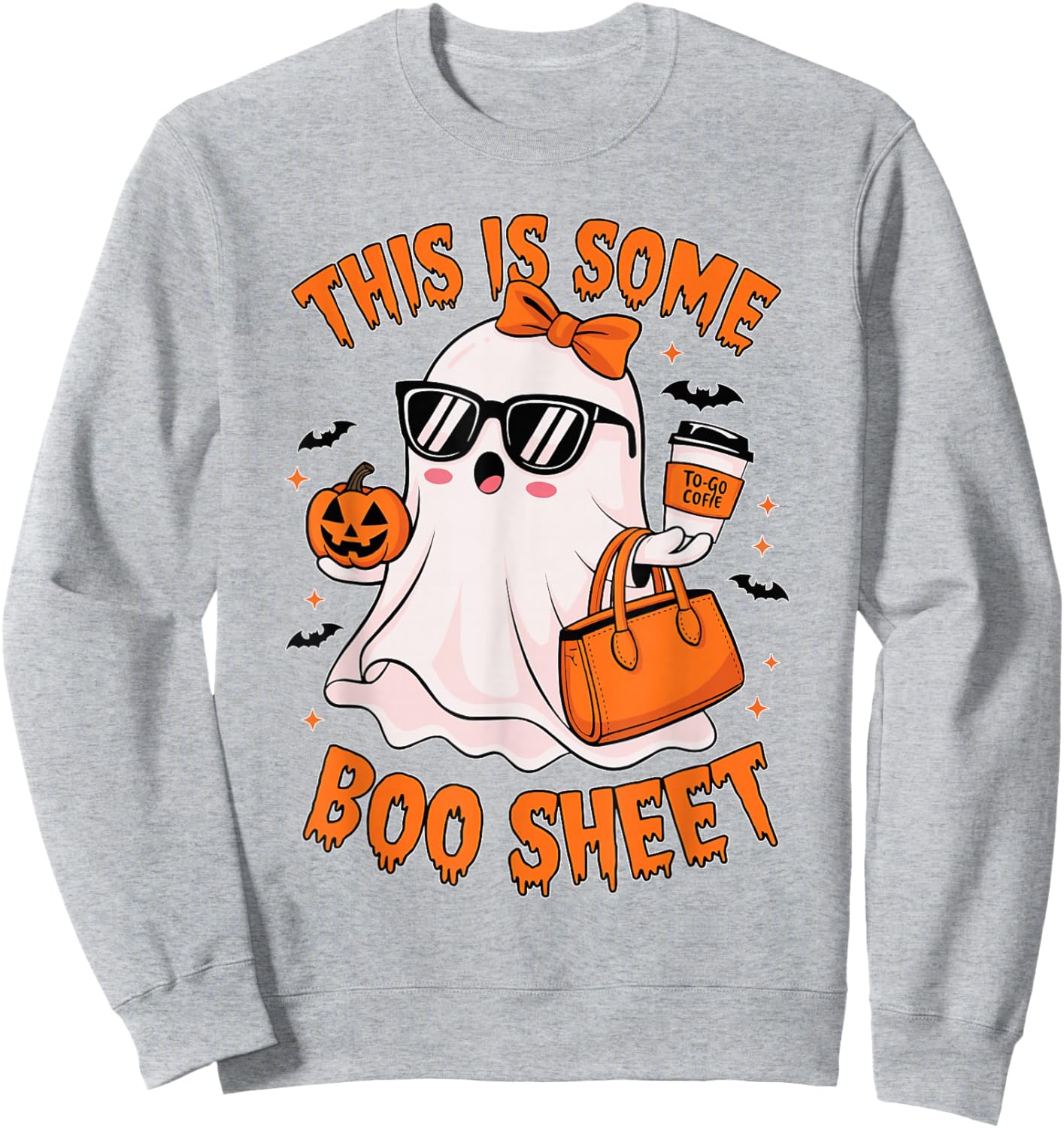 This is Some Boo Sheet Funny Retro Halloween Ghost Men Women Sweatshirt - Sweatshirt | Ash