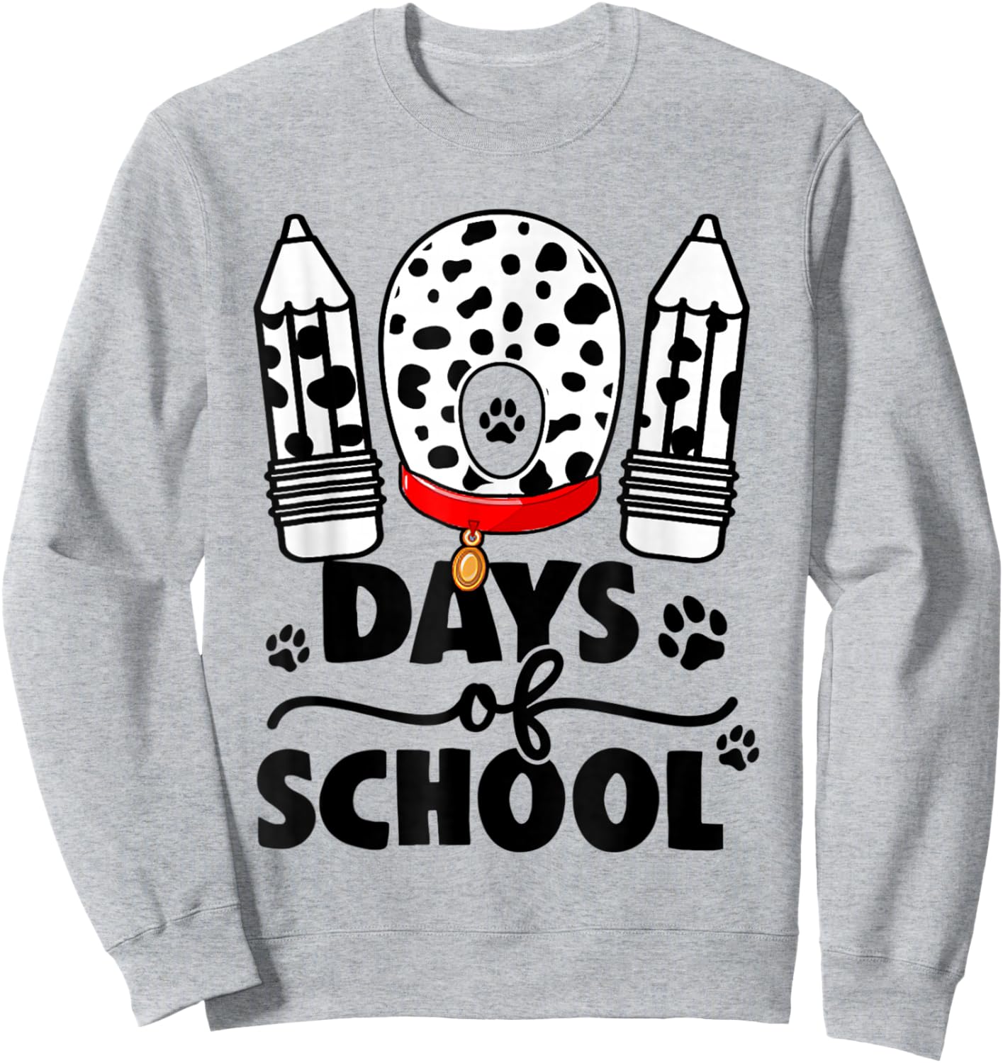 Cute Dog Happy 101 Days School Teacher Student 100 Days Sweatshirt - Sweatshirt | Ash