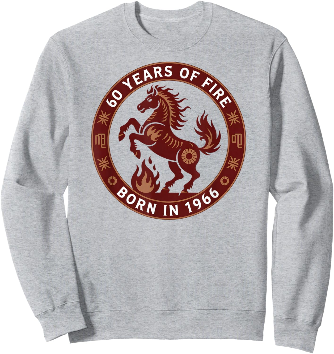 Chinese Zodiac 2026 Year of The Fire Horse 60 Years of Fire Sweatshirt - Sweatshirt | Ash