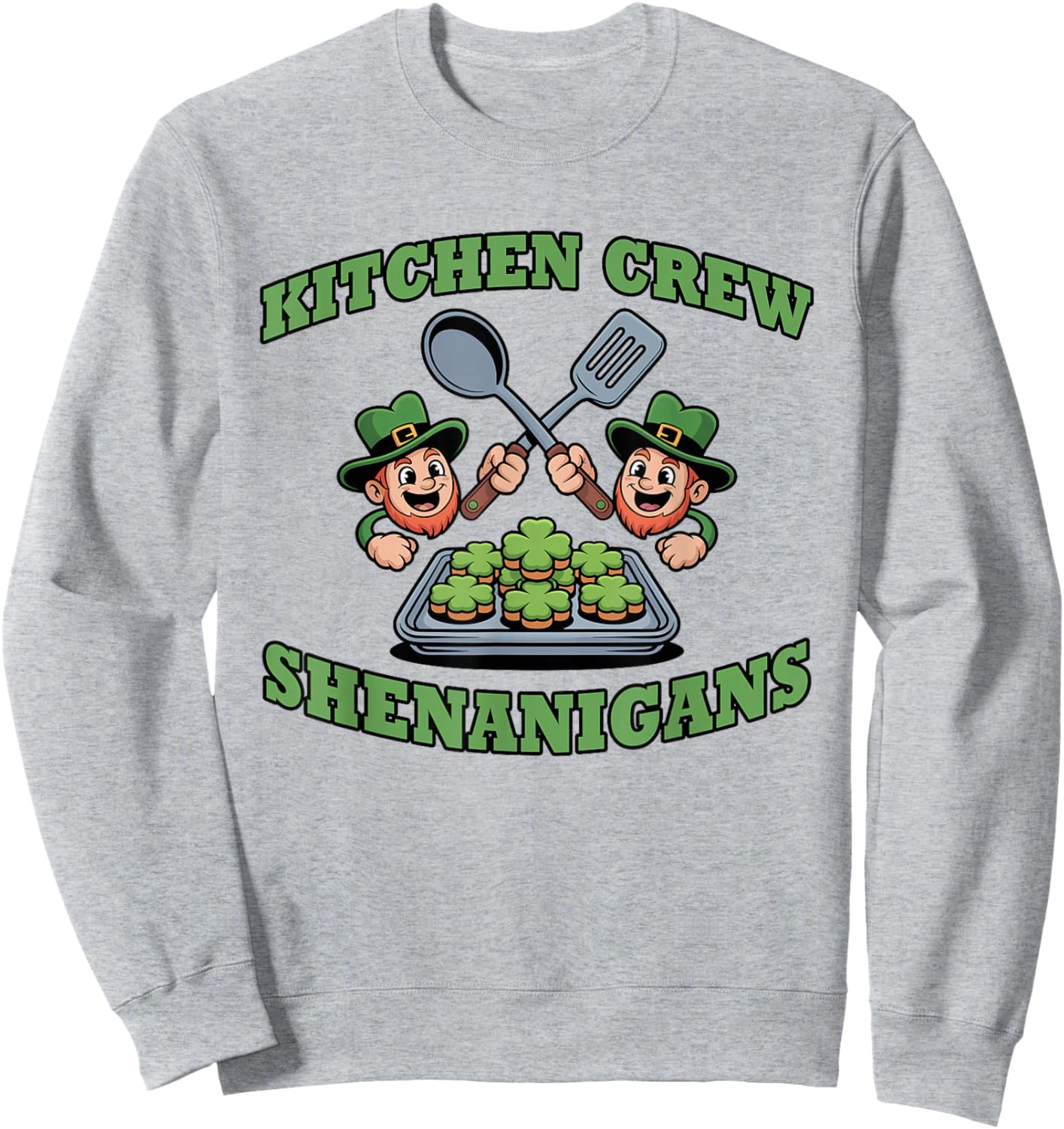 Kitchen Crew Shenanigans Lunch St Patricks Day School Staff Sweatshirt - Sweatshirt | Ash