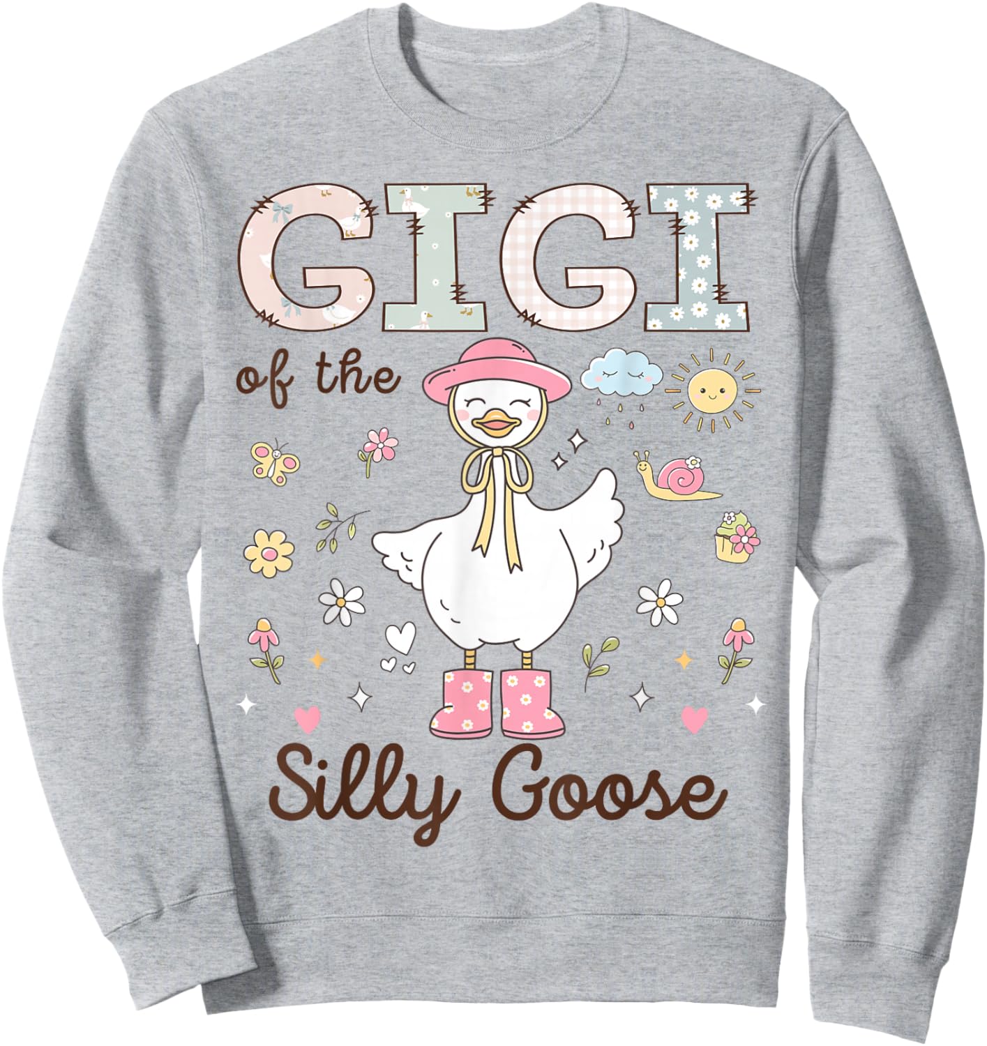 Gigi of The Silly Goose First Birthday Girl Family Sweatshirt - Sweatshirt | Ash