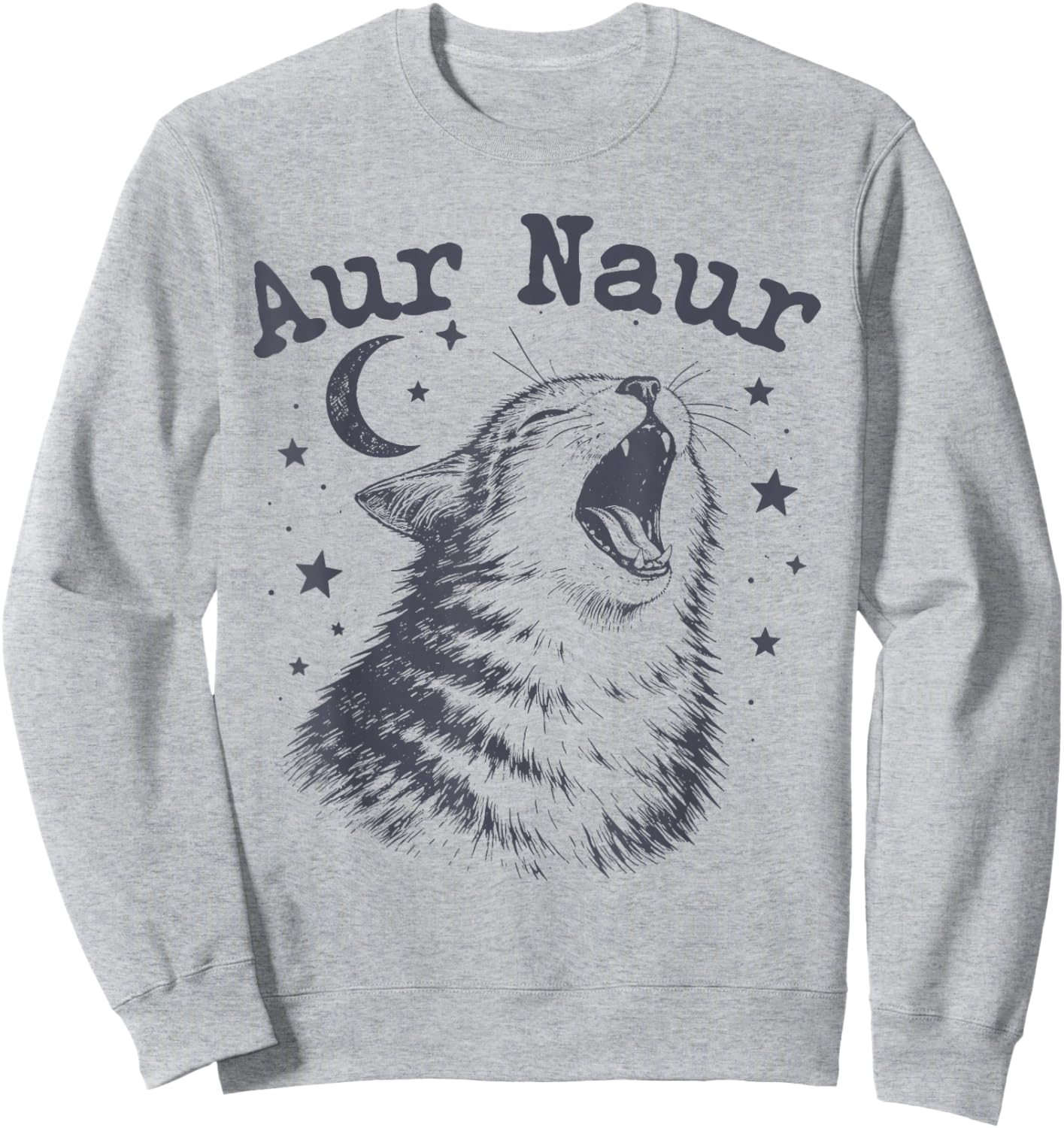 AUR Naur Funny Cat Meme Oh No Australian Accent Sarcastic Sweatshirt - Sweatshirt | Ash