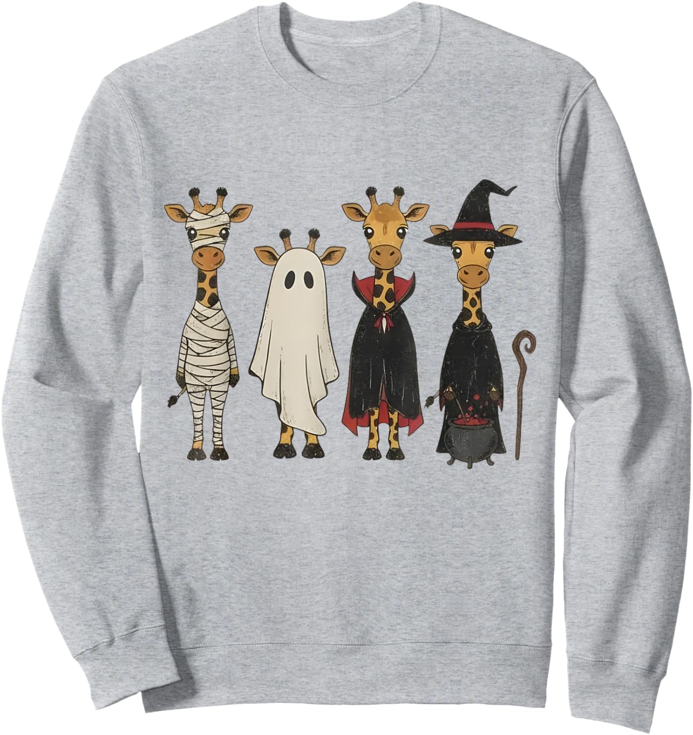 Giraffe Halloween Costume Funny Spooky Animal Coquette Sweatshirt - Sweatshirt | Ash