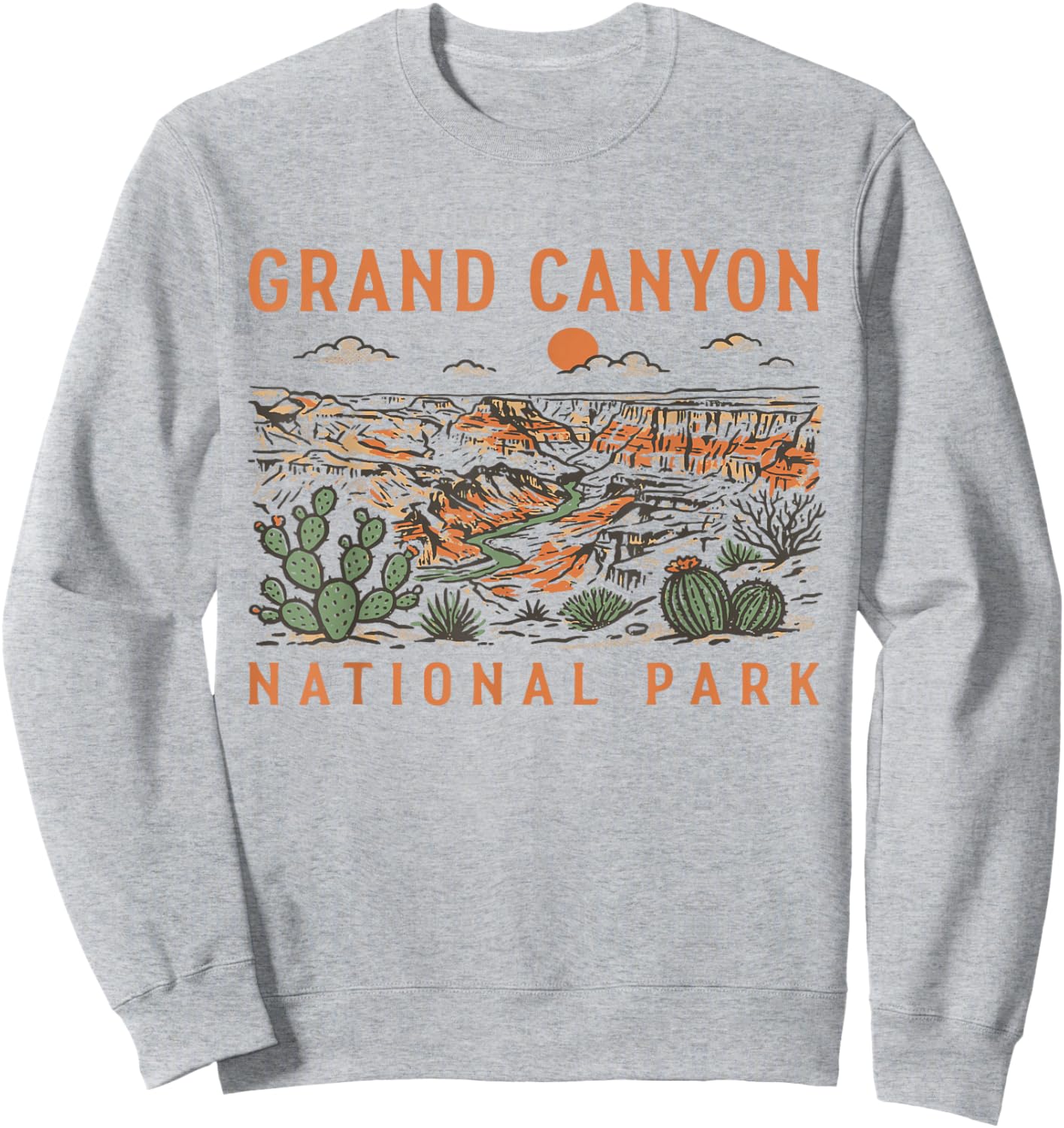 Grand Canyon National Park Arizona Vintage Nature Graphic Sweatshirt - Sweatshirt | Ash