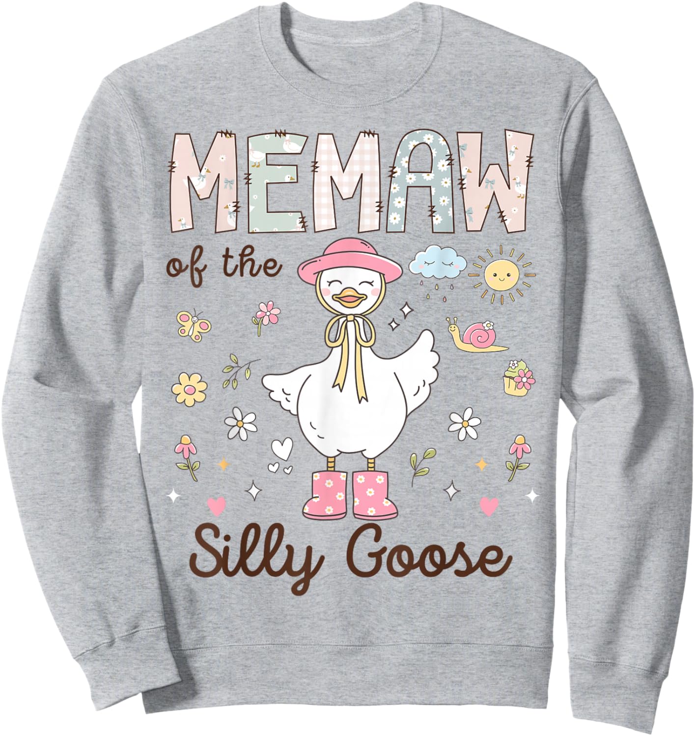Memaw of The Silly Goose First Birthday Girl Family Sweatshirt - Sweatshirt | Ash