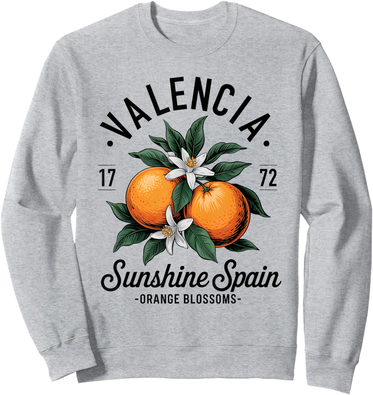 Valencia Spain Orange Blossom Vintage Design Sweatshirt - Sweatshirt | Ash