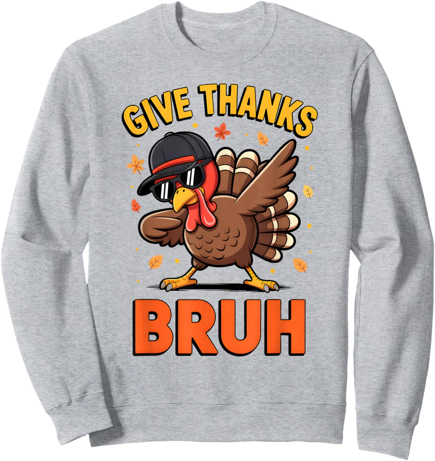 Bruh Thanksgiving Turkey Pilgrim Costume for Boys Teens Kids Sweatshirt - Sweatshirt | Ash