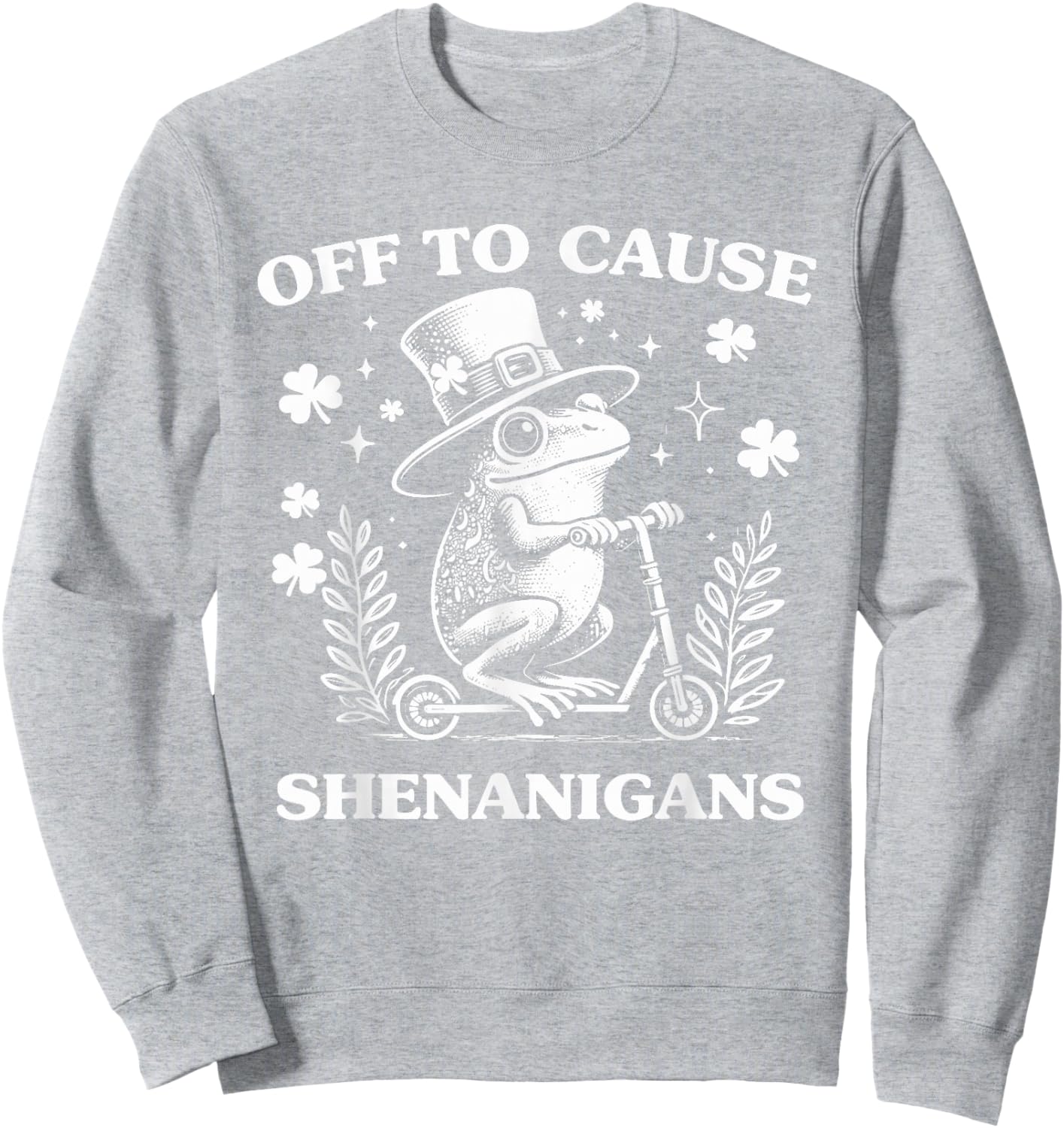 Off to Cause Shenanigans Vintage Funny St Patricks Frog Sweatshirt - Sweatshirt | Ash