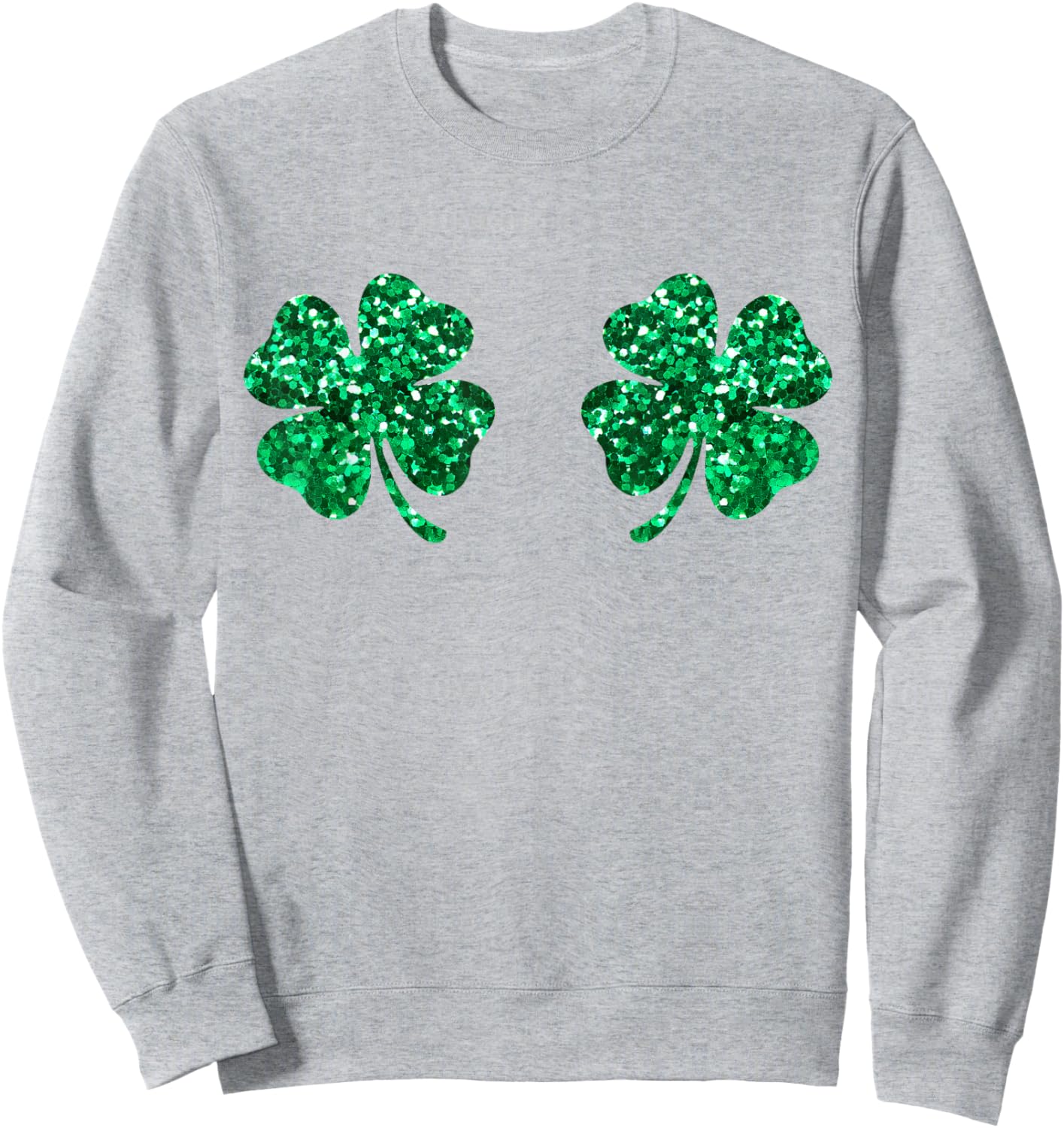 Shamrocks Boobs Irish St Patricks Day Clover Women Girl Cute Sweatshirt - Sweatshirt | Ash