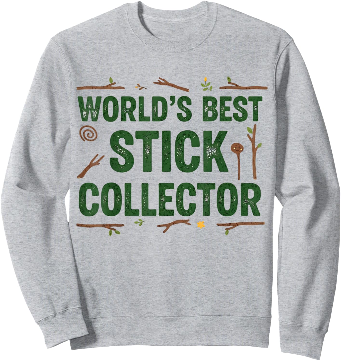 World's Best Stick Collector Funny Camping Design for Boys Sweatshirt - Sweatshirt | Ash