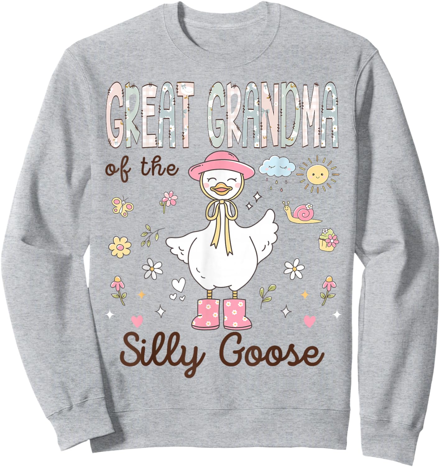Great Grandma of The Silly Goose First Birthday Girl Family Sweatshirt - Sweatshirt | Ash