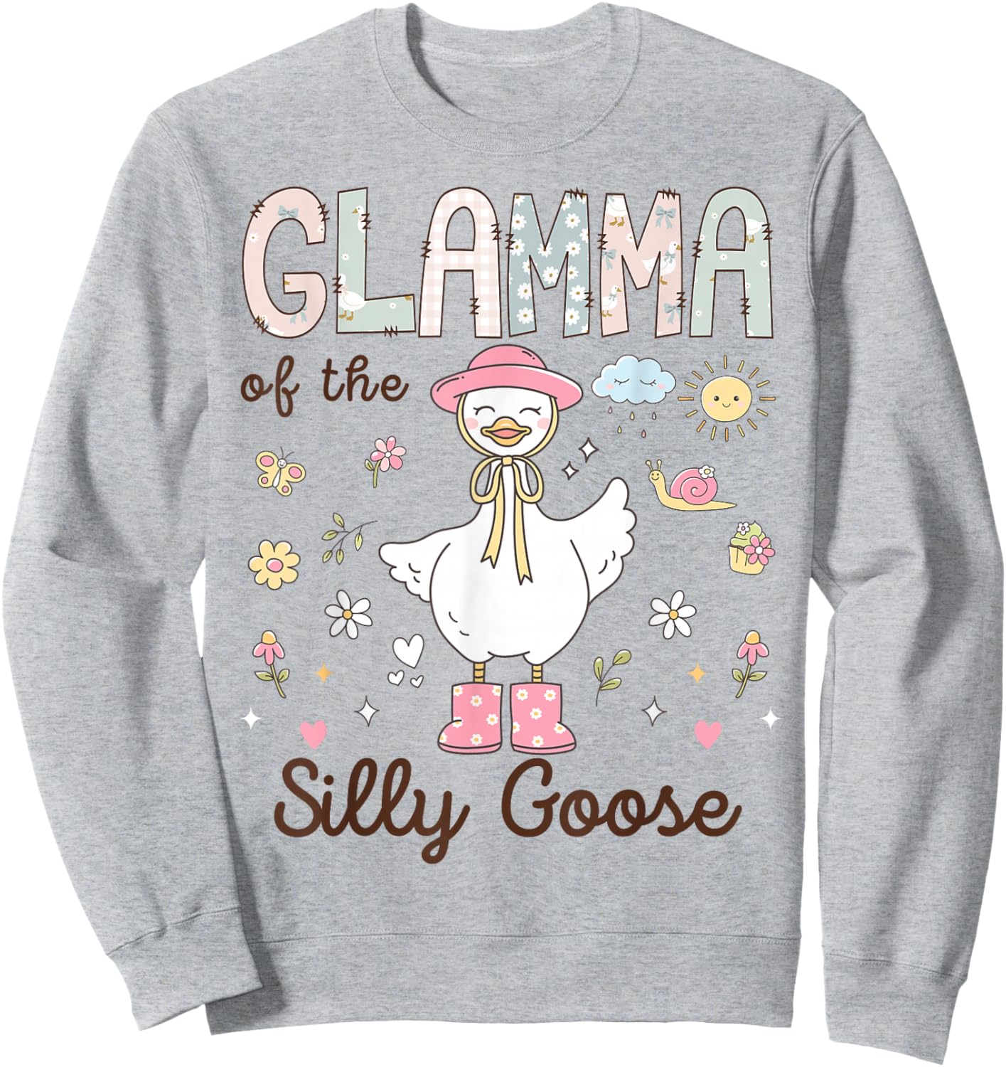 Glamma of The Silly Goose First Birthday Girl Family Sweatshirt - Sweatshirt | Ash