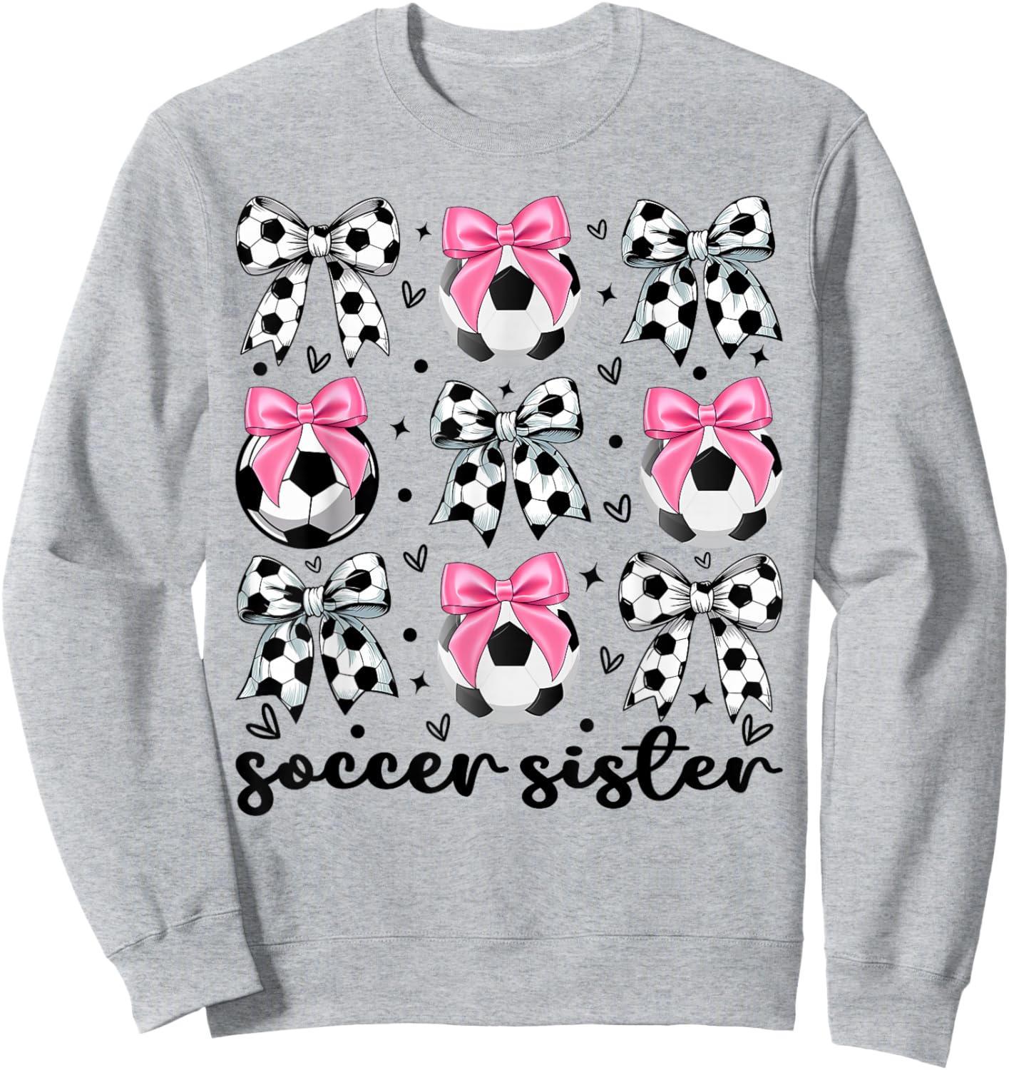 Toddler Sister Coquette Soccer Bow Cute Soccer Sister Sweatshirt - Sweatshirt | Ash