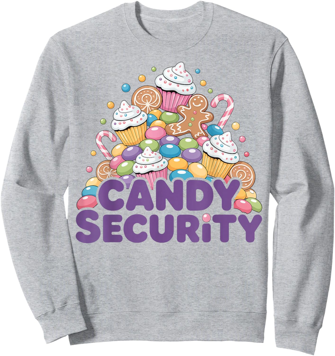 Candy Security Funny Christmas for Dessert and Holiday Lover Sweatshirt - Sweatshirt | Ash