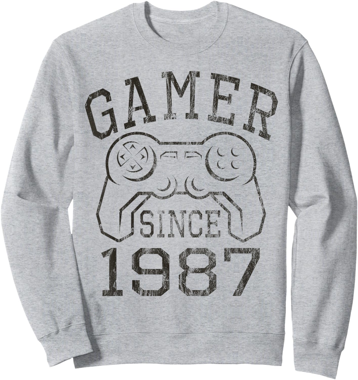 Born in 1987, Gamer Since 1987 Vintage Gamer Gifts Birthday Sweatshirt - Sweatshirt | Ash