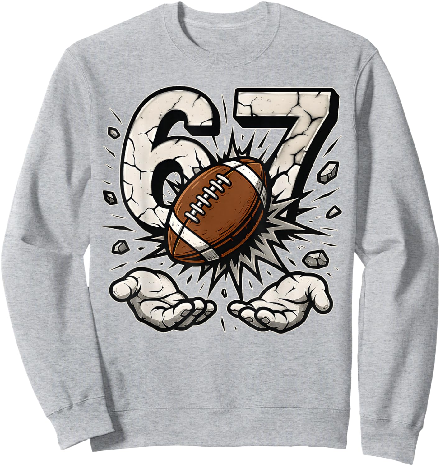 Funny 67 Six Seven American Football 6 7 Meme Gen Alpha Sweatshirt - Sweatshirt | Ash