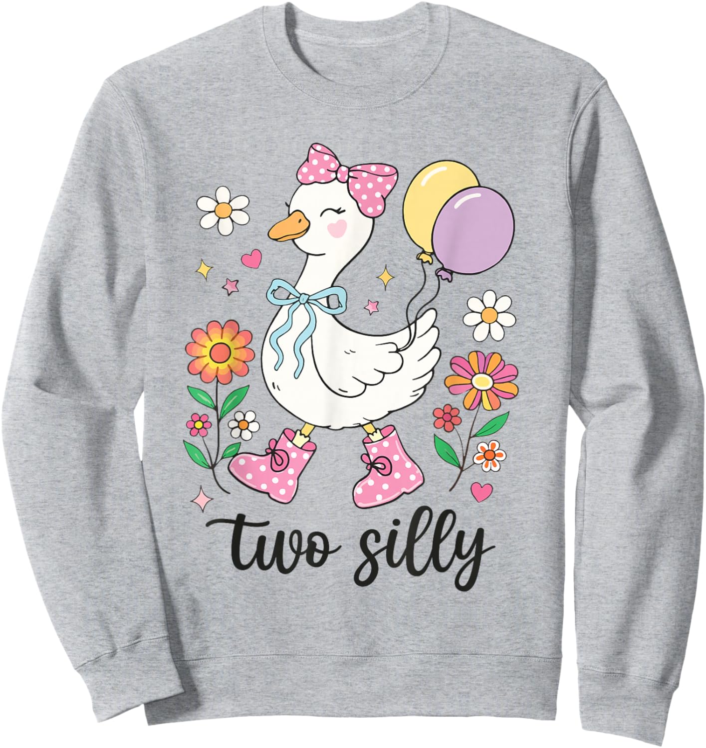 Two Silly Second Birthday Goose 2nd Birthday Sweatshirt - Sweatshirt | Ash