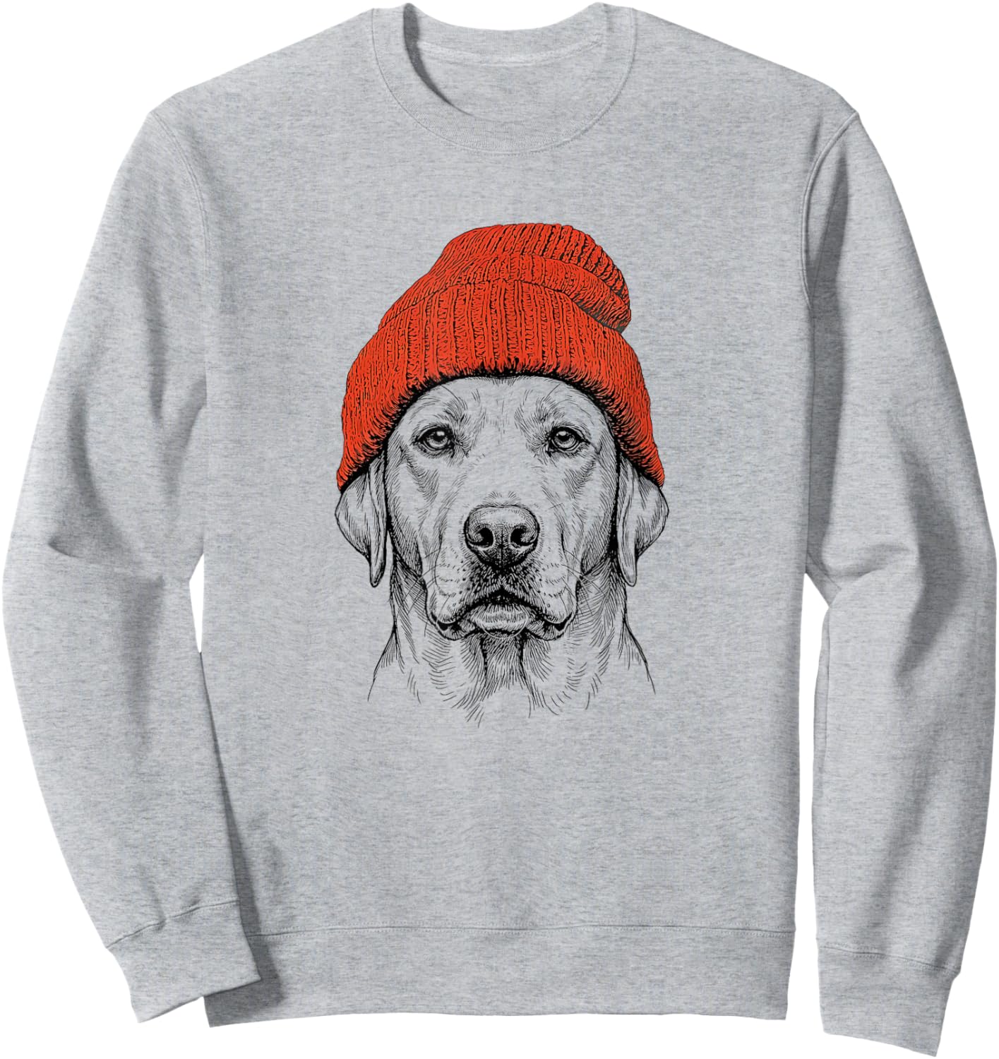 Labrador Beanie Dog Owner Cool Graphic Sweatshirt - Sweatshirt | Ash