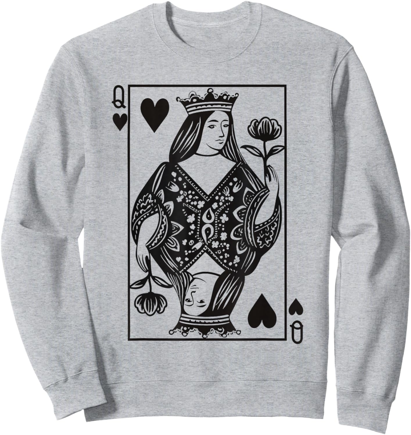 Queen of Hearts Girl Valentine Toddler Girls Valentine's Day Sweatshirt - Sweatshirt | Ash