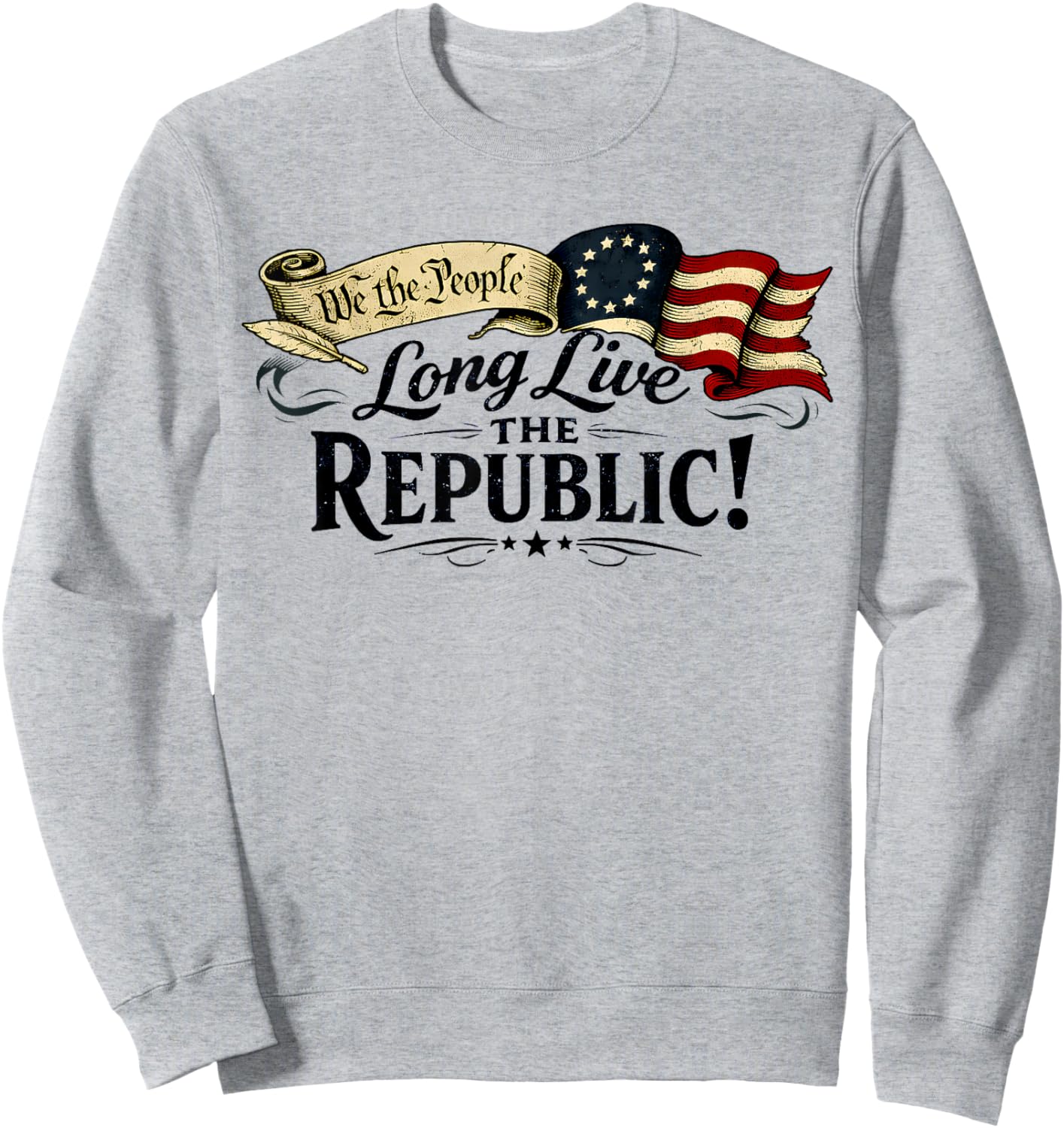 Long Live The Republic USA 1776 2026 Patriotic 4th of July Sweatshirt - Sweatshirt | Ash
