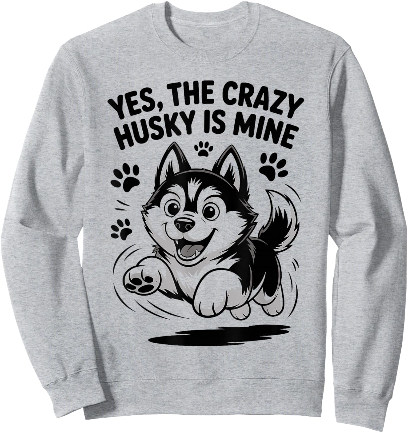 Snow Working Dog Breed Funny Pet Owner Cute Siberian Husky Sweatshirt - Sweatshirt | Ash