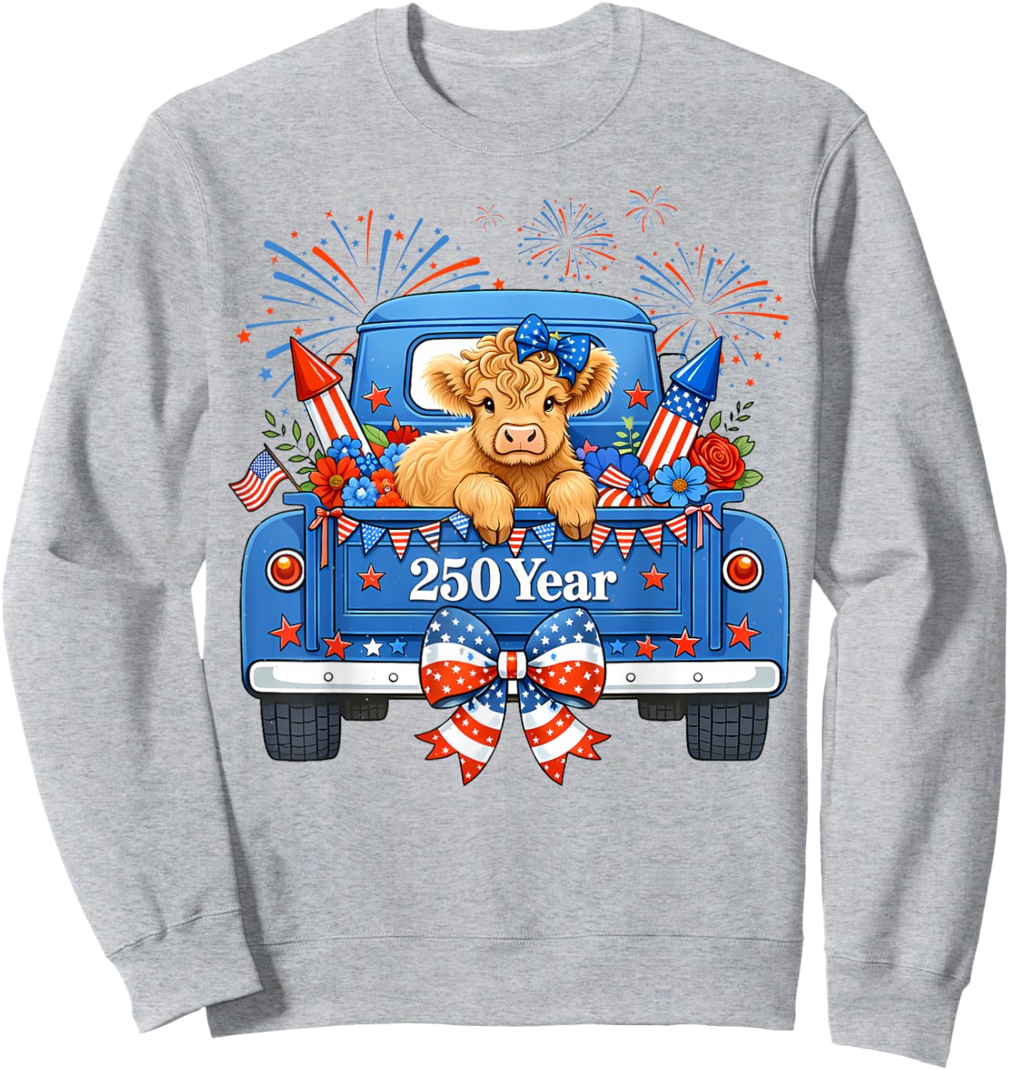 USA 250th Birthday 1776 2026 Women Adult 4th of July Sweatshirt - Sweatshirt | Ash