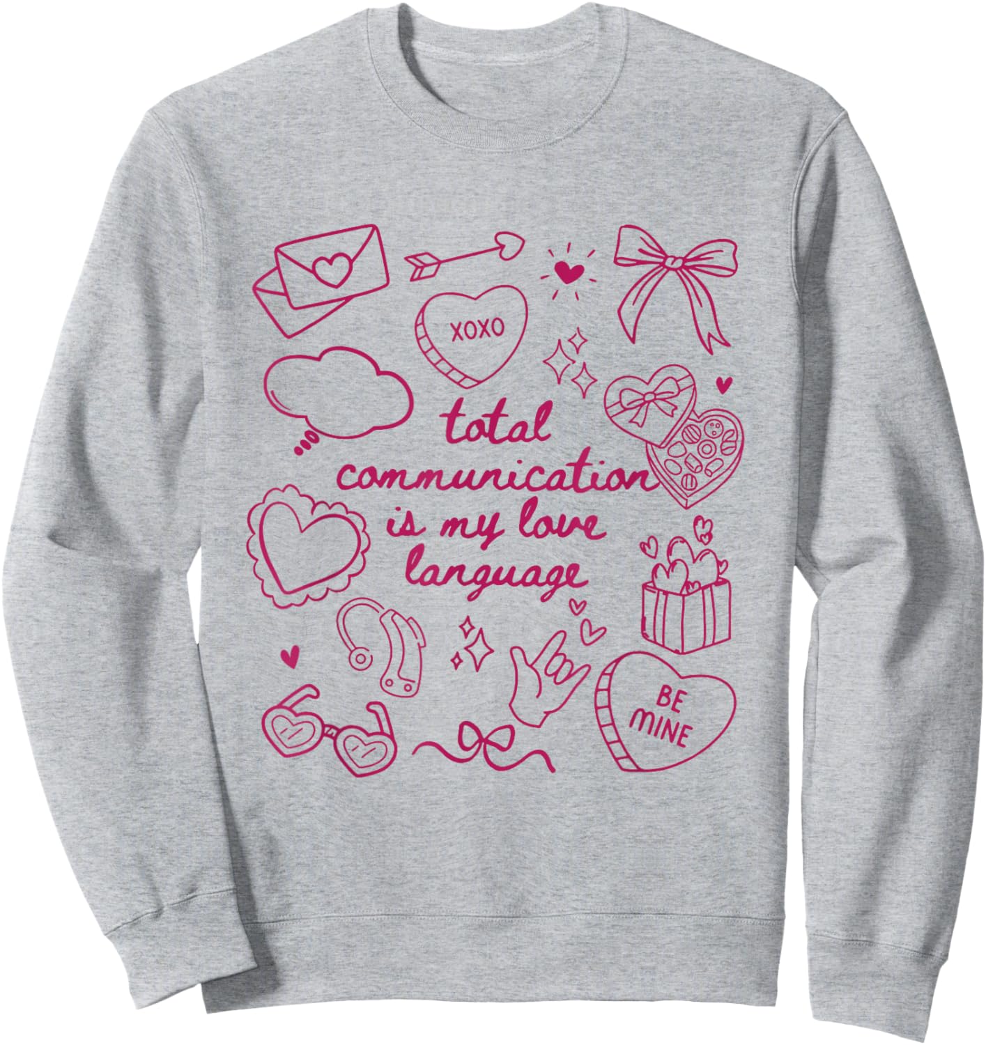 Women Speech Language Pathologist SLP SLPA Valentine Sweatshirt - Sweatshirt | Ash