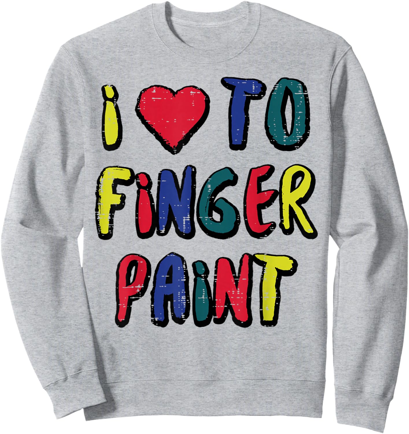 Valentines Day I Love to Finger Paint Matching Couples Men Sweatshirt - Sweatshirt | Ash