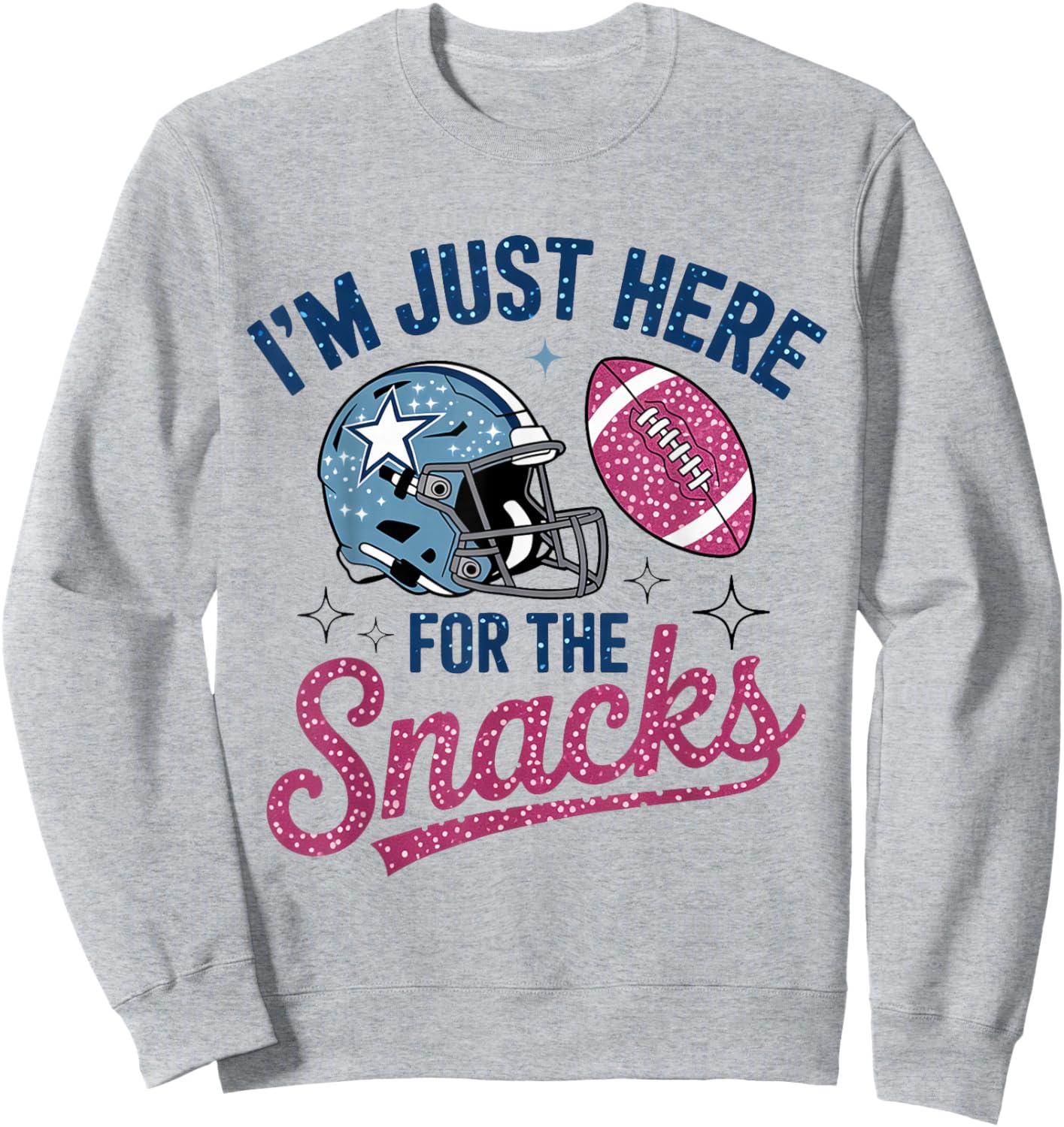 I'm Just Here for The Snacks Funny Football Game Day Sweatshirt - Sweatshirt | Ash