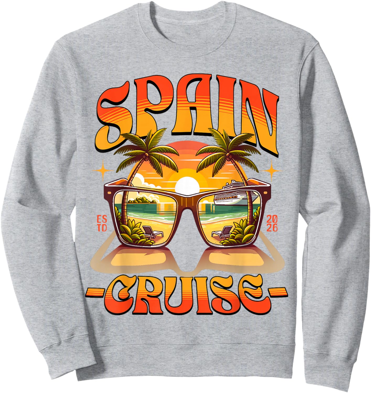 Matching Spain Cruise 2026! Trip Spanish Vacation Sweatshirt - Sweatshirt | Ash