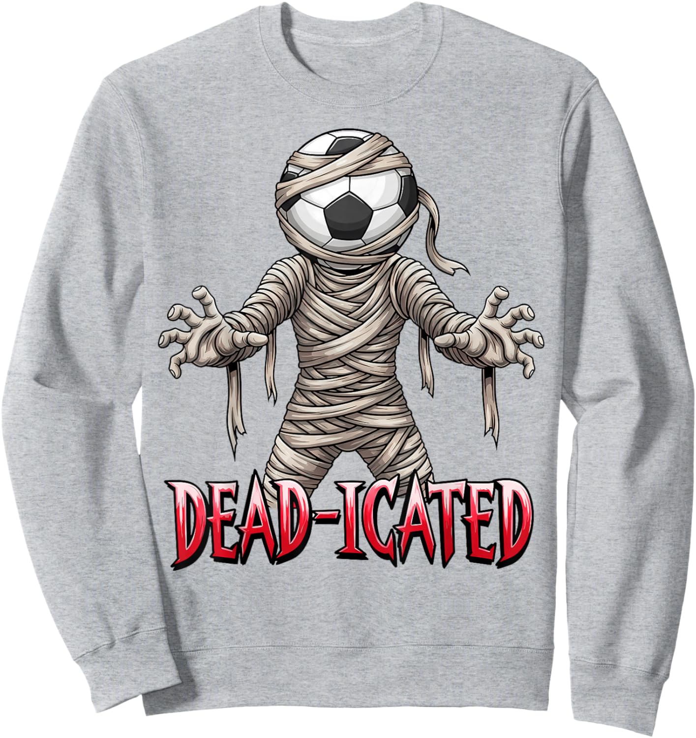 Zombie Mummy Soccer Player Scary Soccer Halloween Sports Sweatshirt - Sweatshirt | Ash