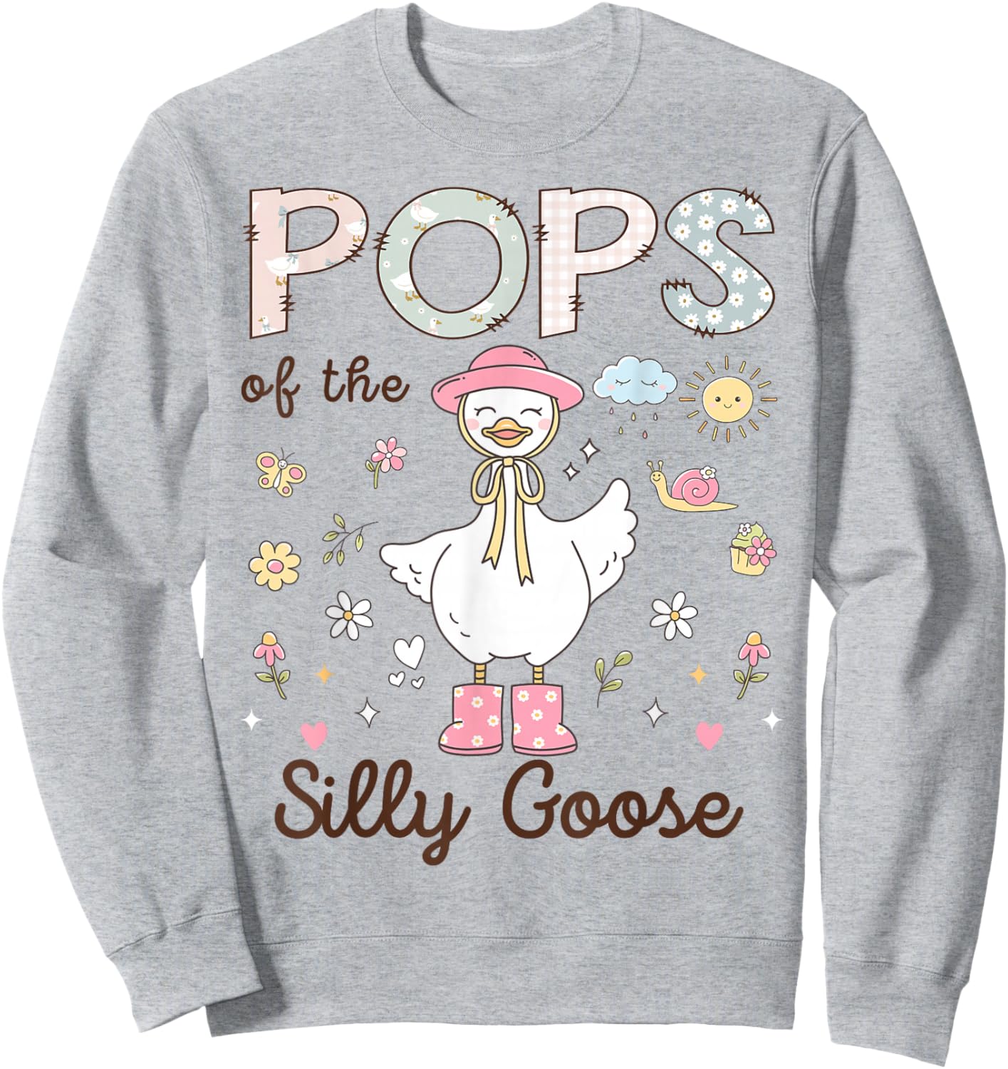 Pops of The Silly Goose First Birthday Girl Family Sweatshirt - Sweatshirt | Ash