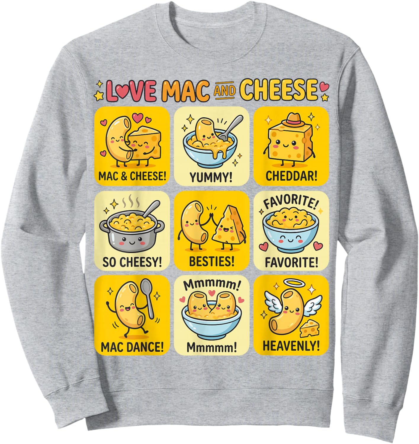 Cute Love Mac and Cheese Food Lover Toddler Girls Women Sweatshirt - Sweatshirt | Ash