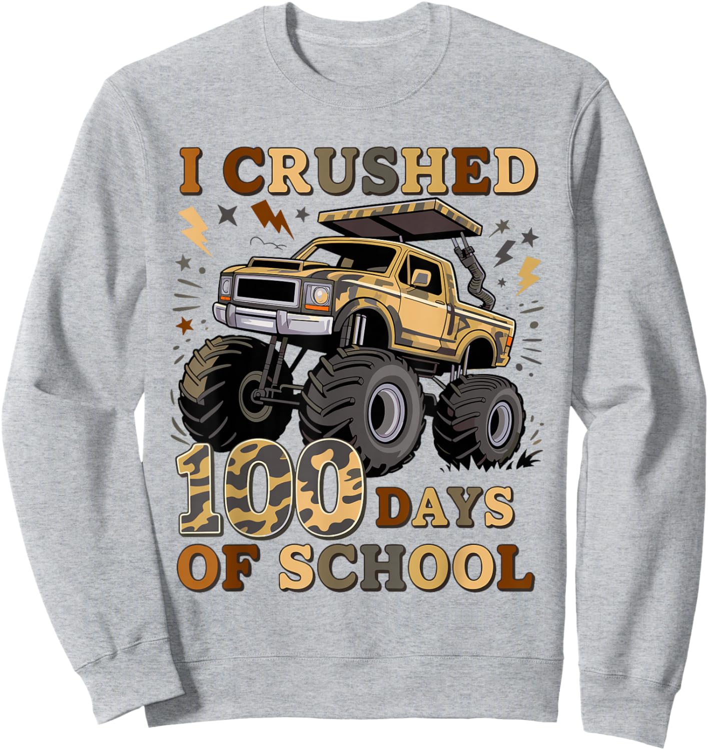 I Crushed 100 Days of School Boys Teacher Kids Sweatshirt - Sweatshirt | Ash