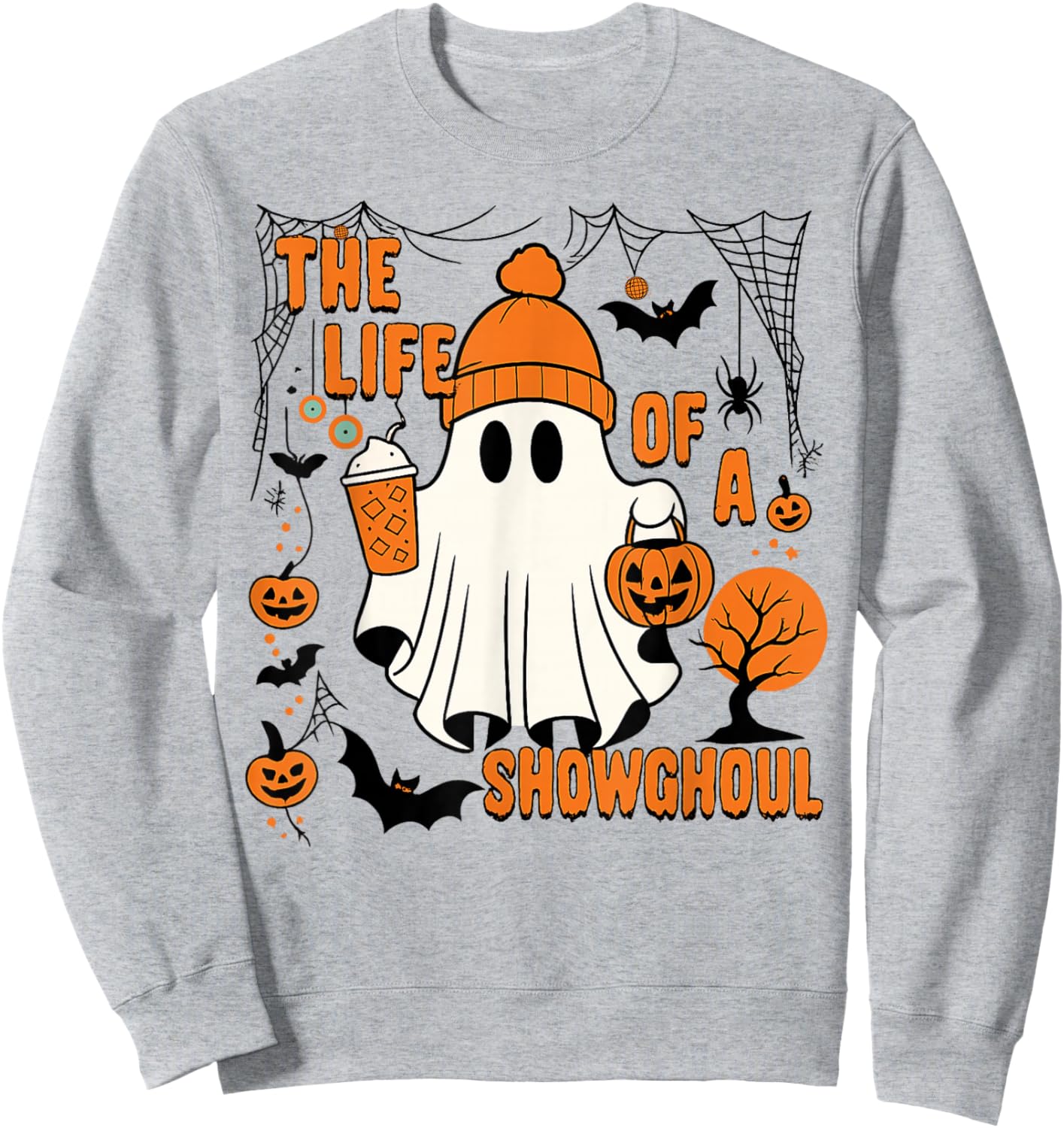 The Life of a showghoul Halloween Costume Bow Boo Girls Sweatshirt - Sweatshirt | Ash