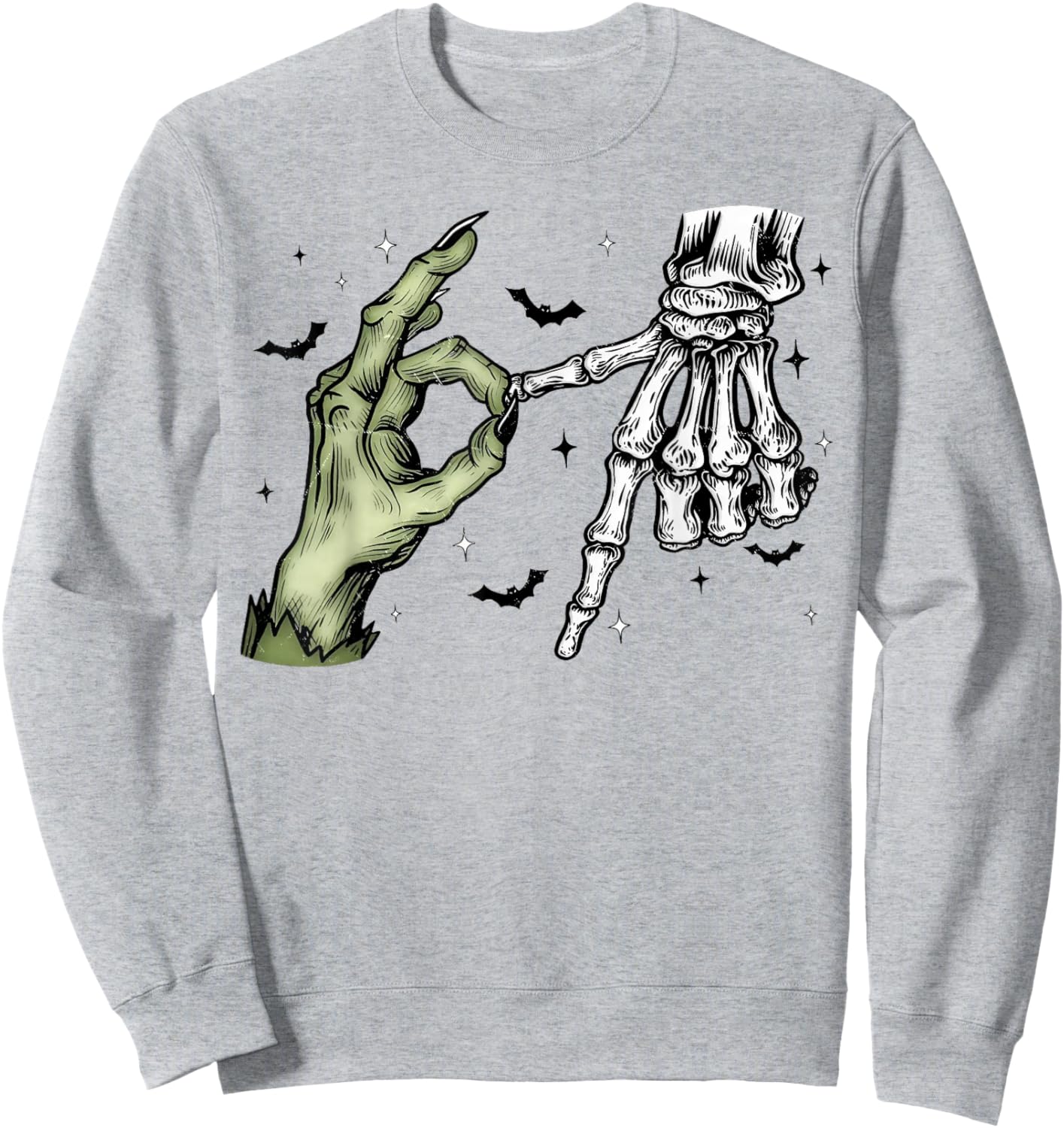 Halloween 6 7 Funny Six Seven Meme Skeleton Hand Sweatshirt - Sweatshirt | Ash