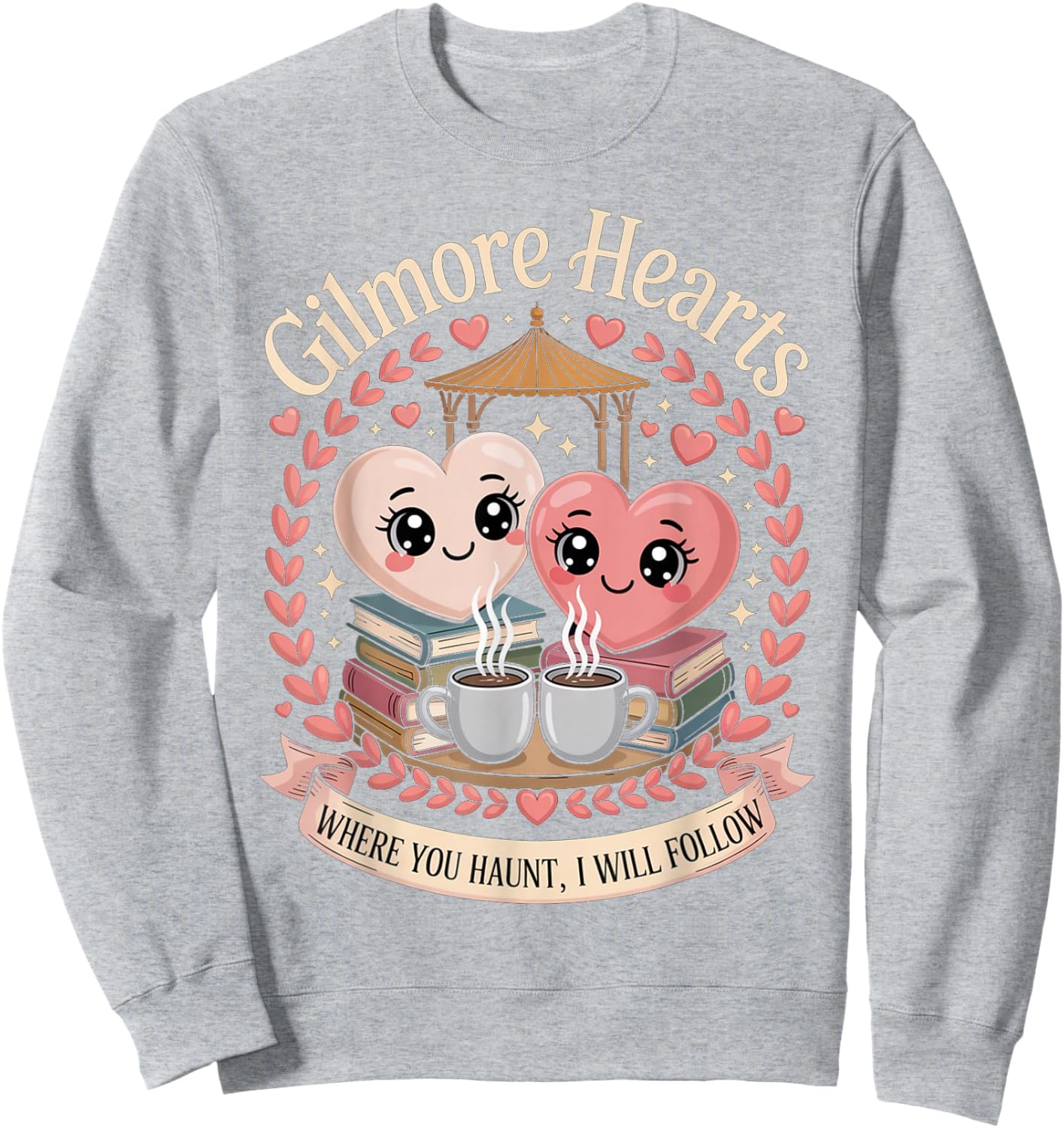 Gilmore Hearts Where You Haunt I Will Follow Valentine´s Day Sweatshirt - Sweatshirt | Ash