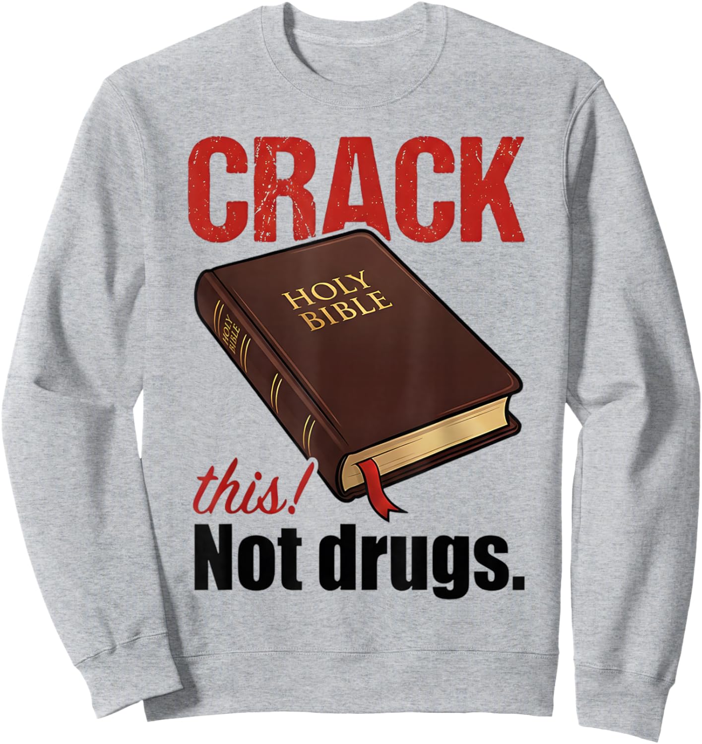 Crack This Not Drugs Holy Bible Christian God Sweatshirt - Sweatshirt | Ash