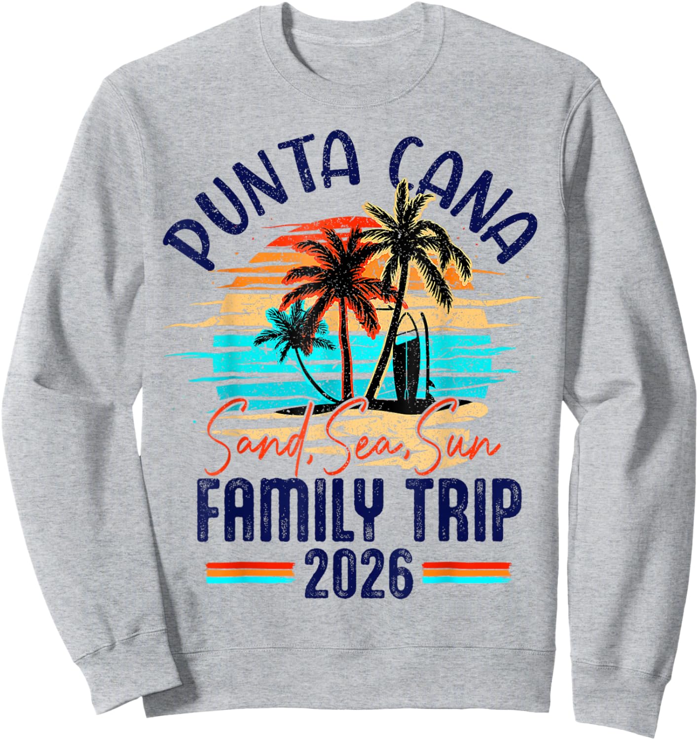 Family Punta Cana Vacation 2026 Summer Vacation Matching Sweatshirt - Sweatshirt | Ash