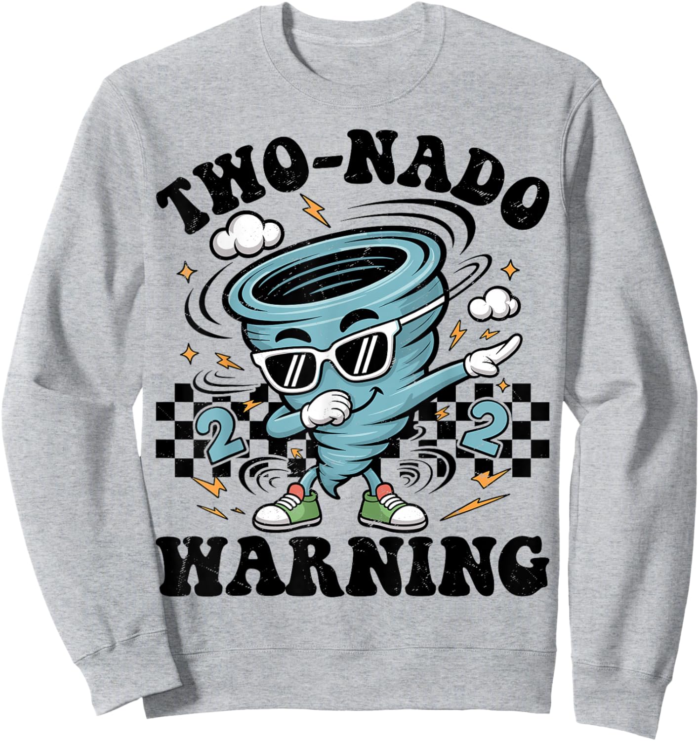 Two Nado Warning Tornado 2nd Birthday 2 Year Old Boys Kids Sweatshirt - Sweatshirt | Ash