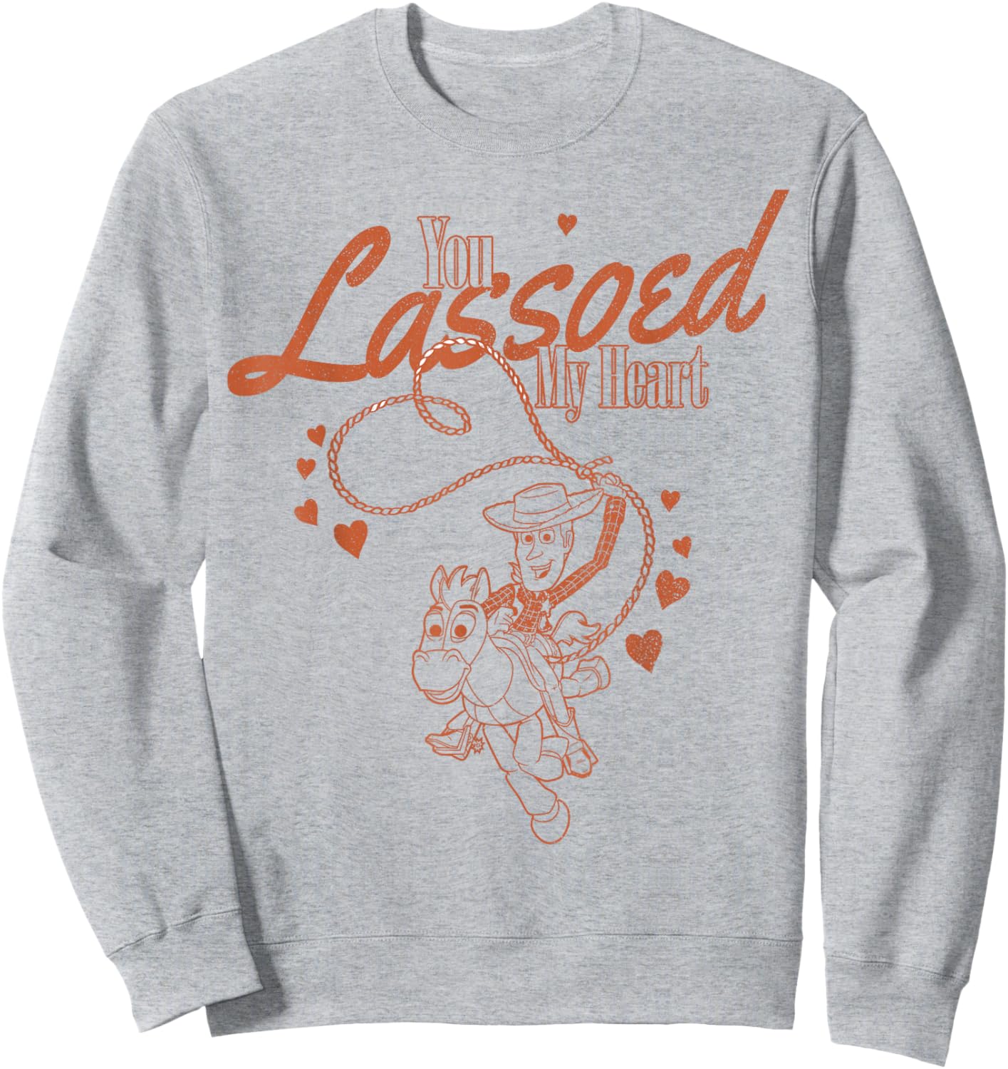 Disney Pixar Toy Story 4 Valentines Day You Lassoed My Heart Sweatshirt - Sweatshirt | Ash
