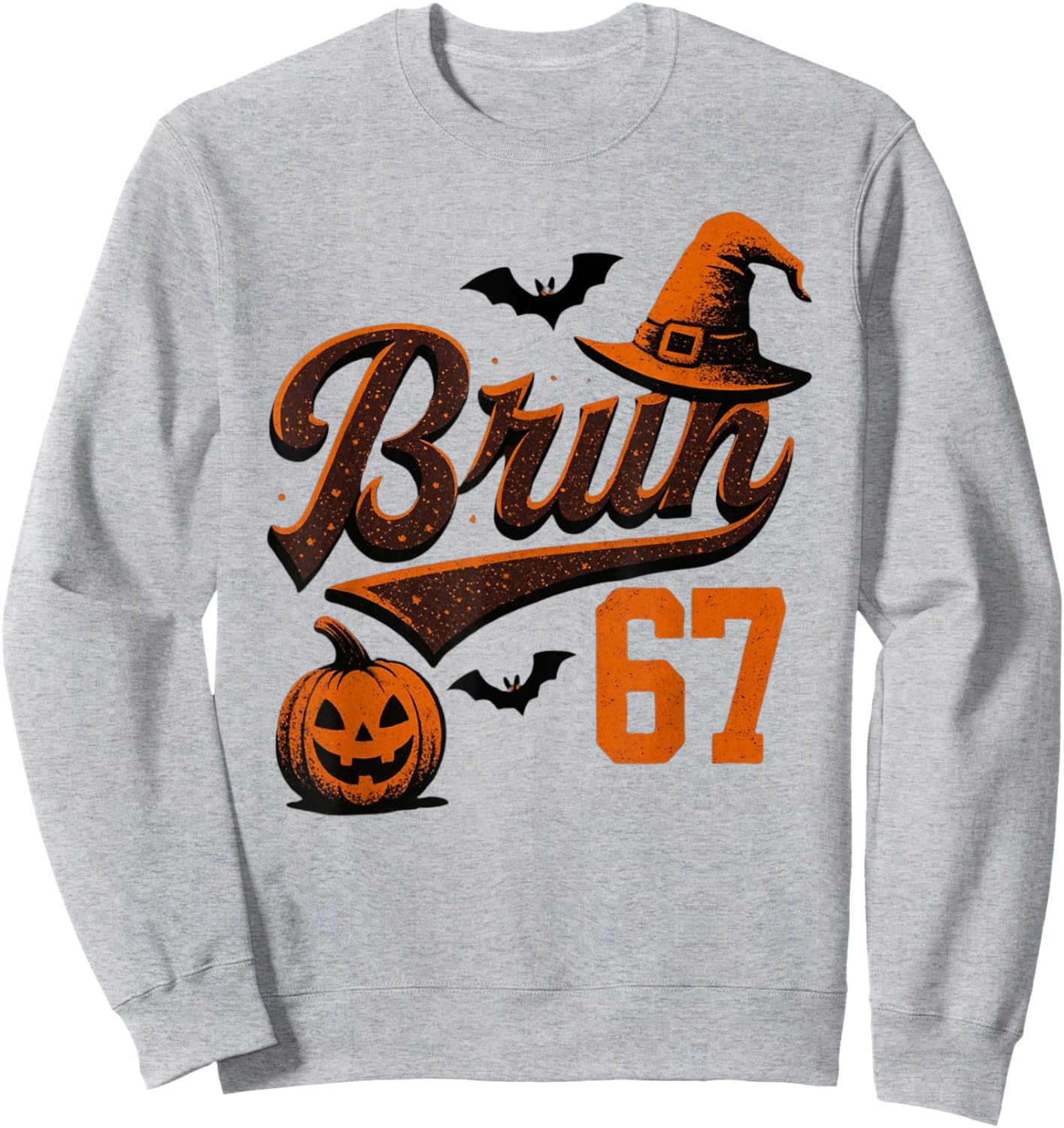 Bruh Six Seven Halloween 6-7 Funny Ghost Slang Fall Rizz Sweatshirt - Sweatshirt | Ash