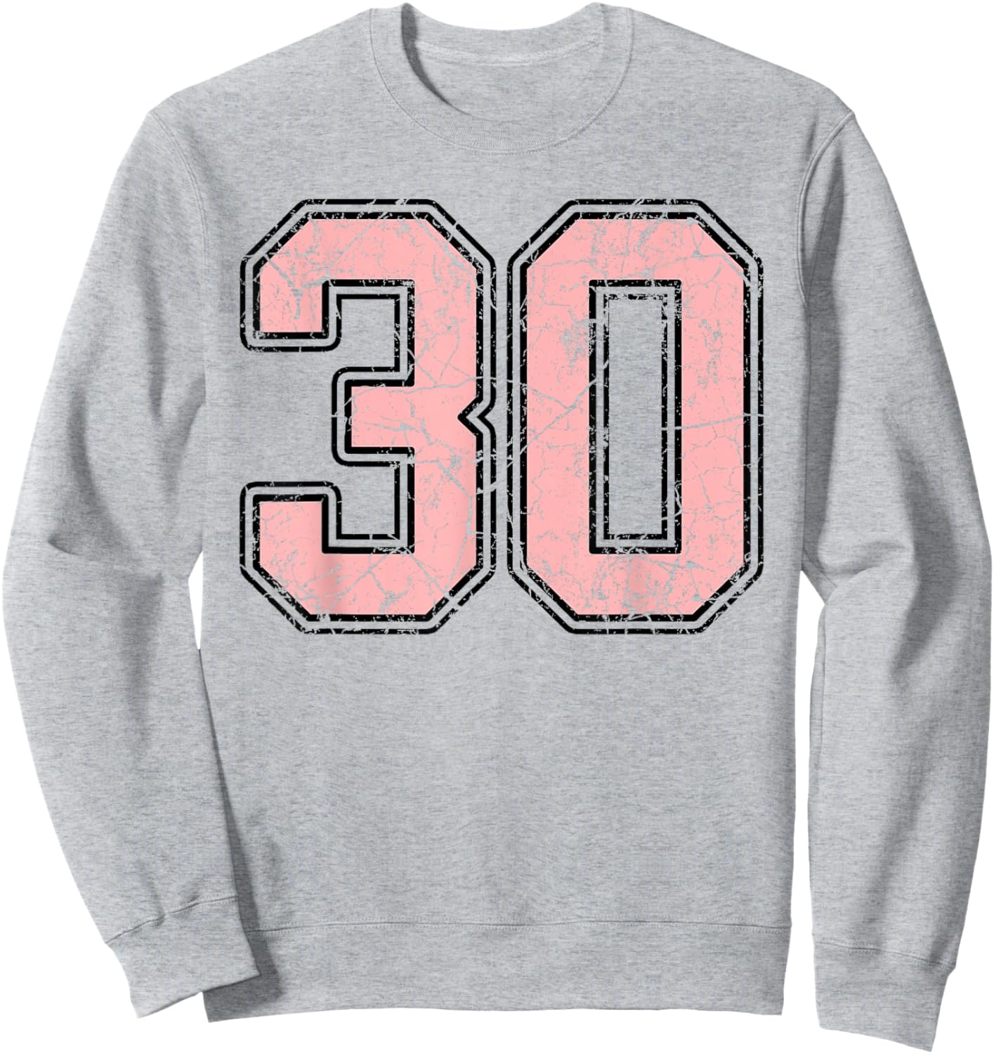 Pink and Black Number 30 Jersey Player Uniform #30 Fan Sweatshirt - Sweatshirt | Ash