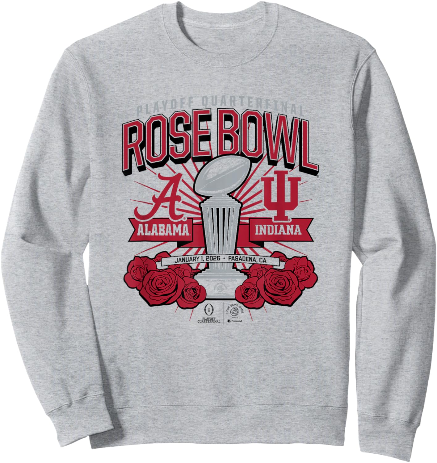 Indiana & Alabama - Rose Bowl Game Matchup - 2025 CFP Sweatshirt - Sweatshirt | Ash