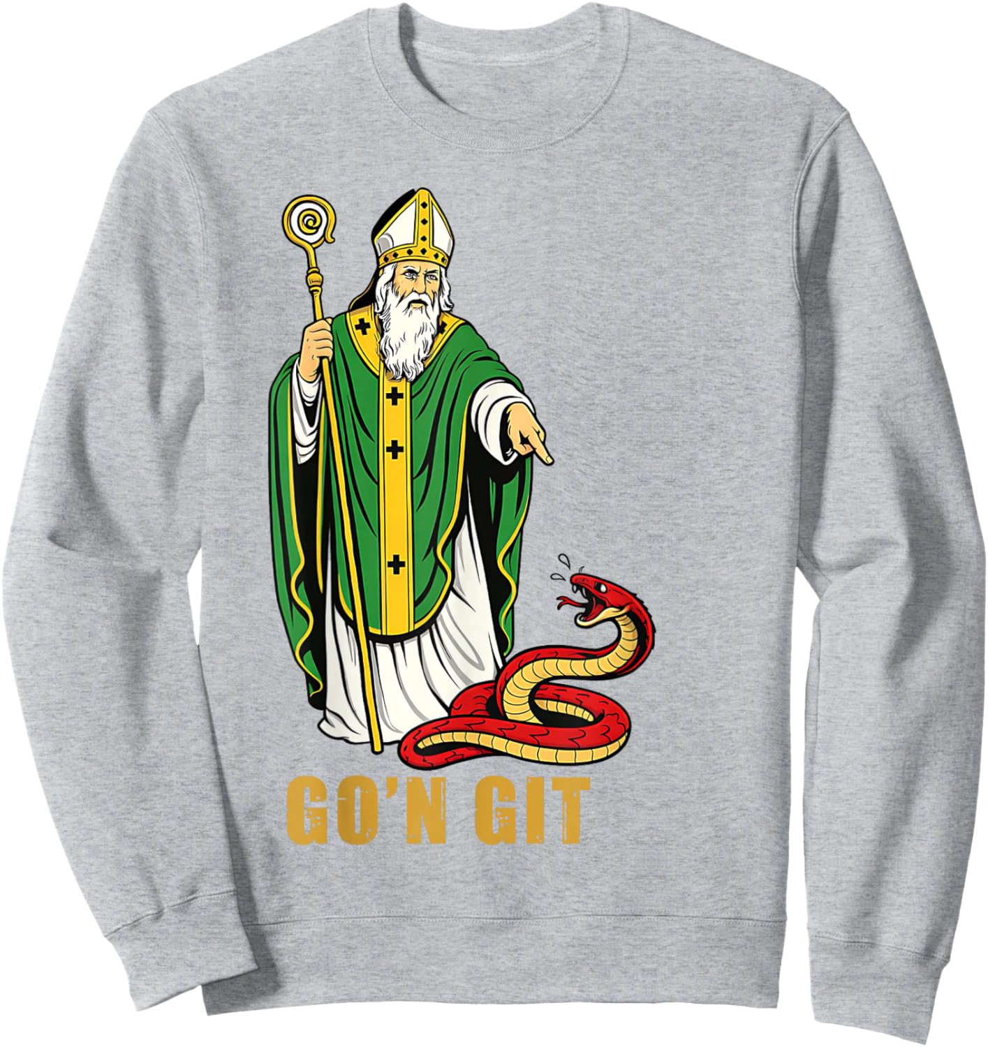 St Patrick Snake Gon Git Card Saint Pattys Men Women Kids Sweatshirt - Sweatshirt | Ash