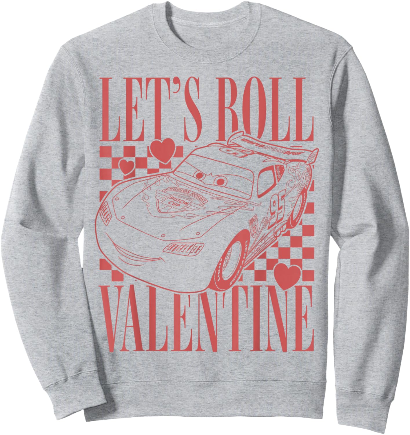 Disney Pixar Cars Valentines Day Lets Roll Valentine McQueen Sweatshirt - Sweatshirt | Ash