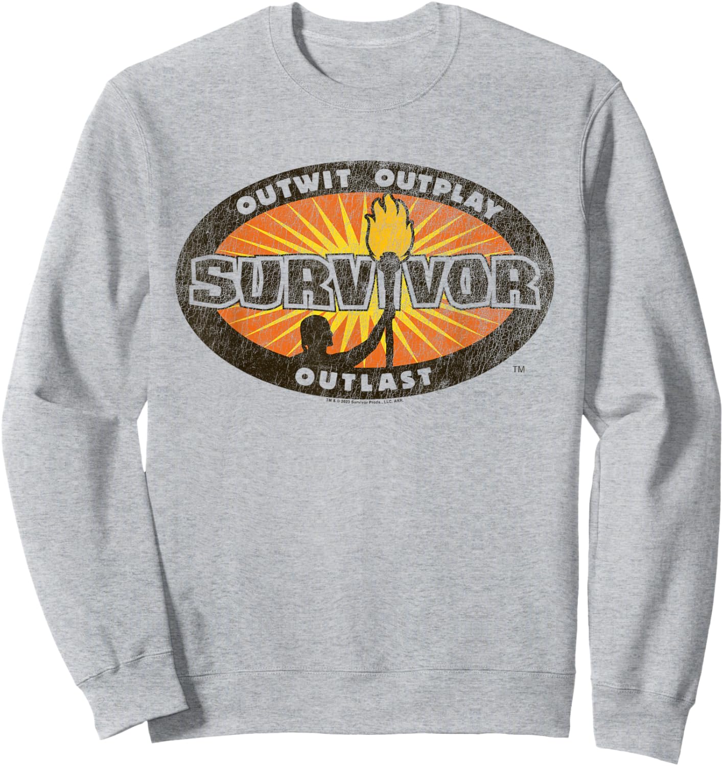 Survivor Vintage Distressed Logo Competition Reality TV Sweatshirt - Sweatshirt | Ash