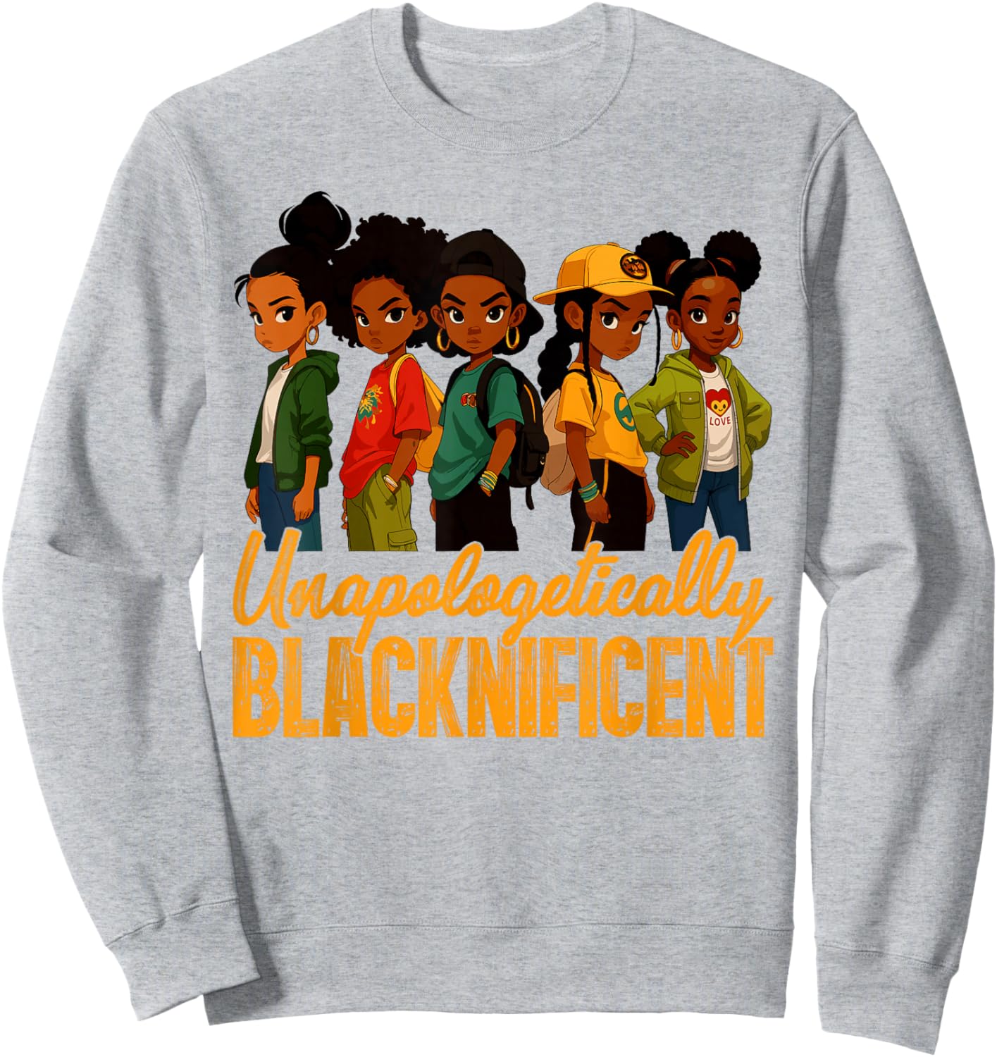 Unapologetically Blacknificent Black History Month Afro Girl Sweatshirt - Sweatshirt | Ash