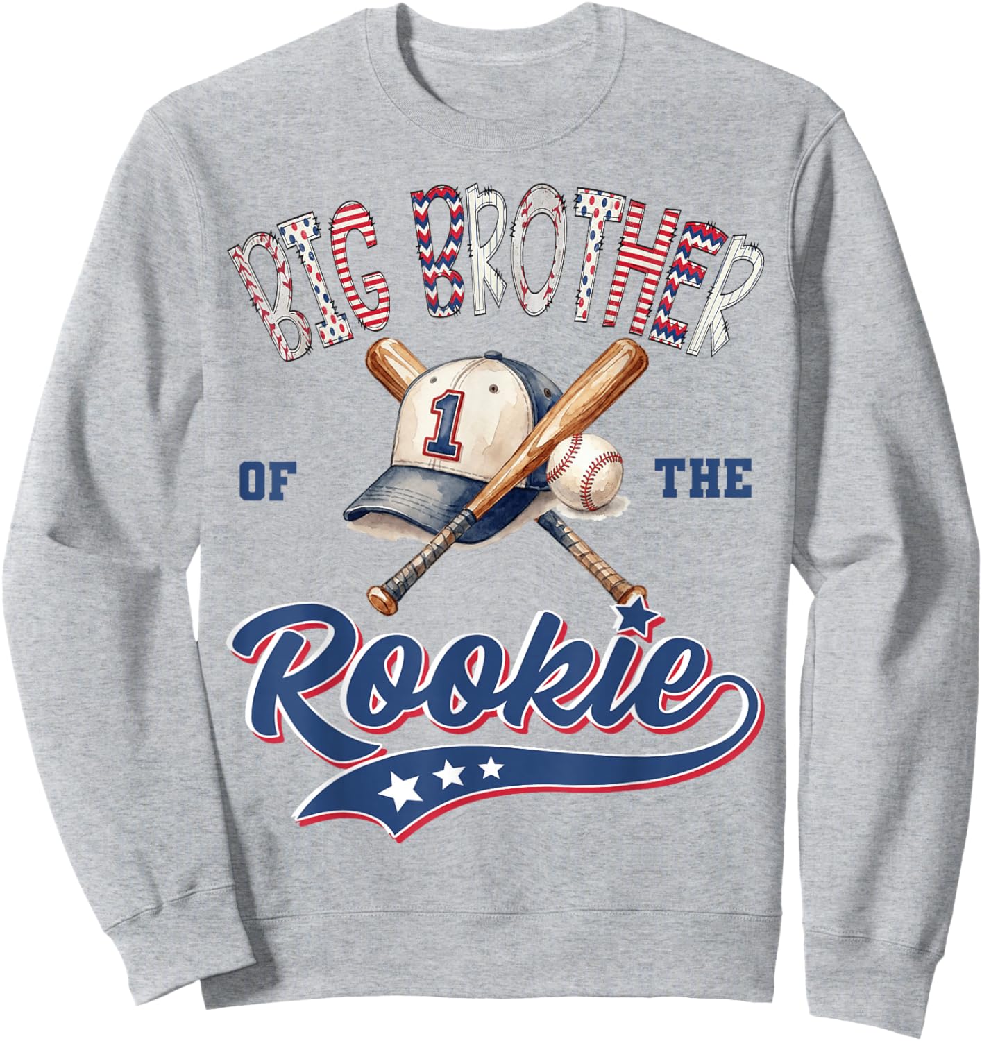 Big Brother Rookie of The Year 1st Birthday Boy Baseball Sweatshirt - Sweatshirt | Ash
